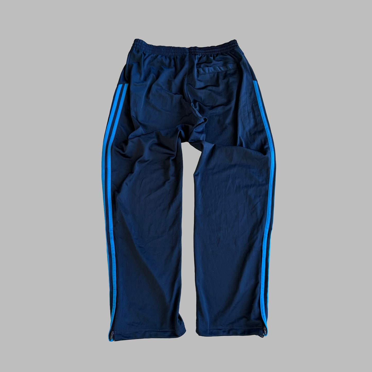 Y2K Adidas Three Stripe Straight Leg Track Pants - L