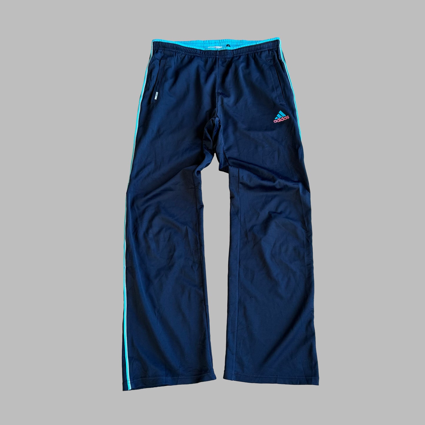 Y2K Adidas Striped Wide Leg Track Pants - XS