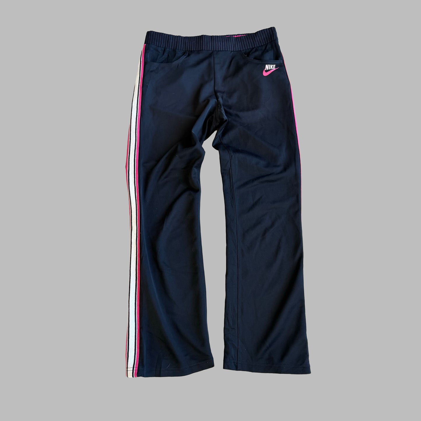 Y2K Nike Striped Wide Leg Track Pants - M