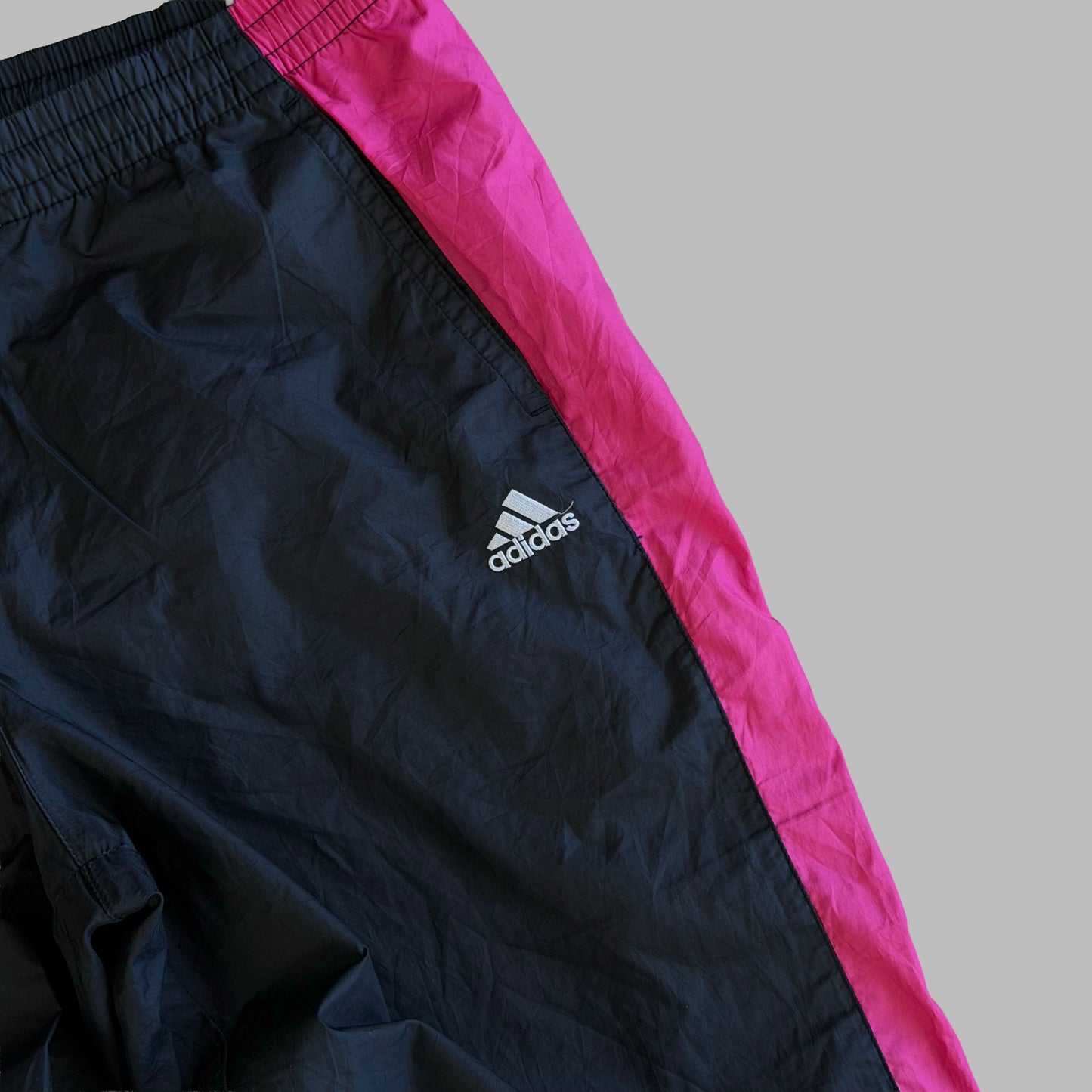 Y2K Adidas Striped Wide Leg Track Pants - L