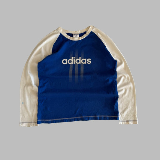 Y2K Adidas Raglan Long Sleeve Top - S/M