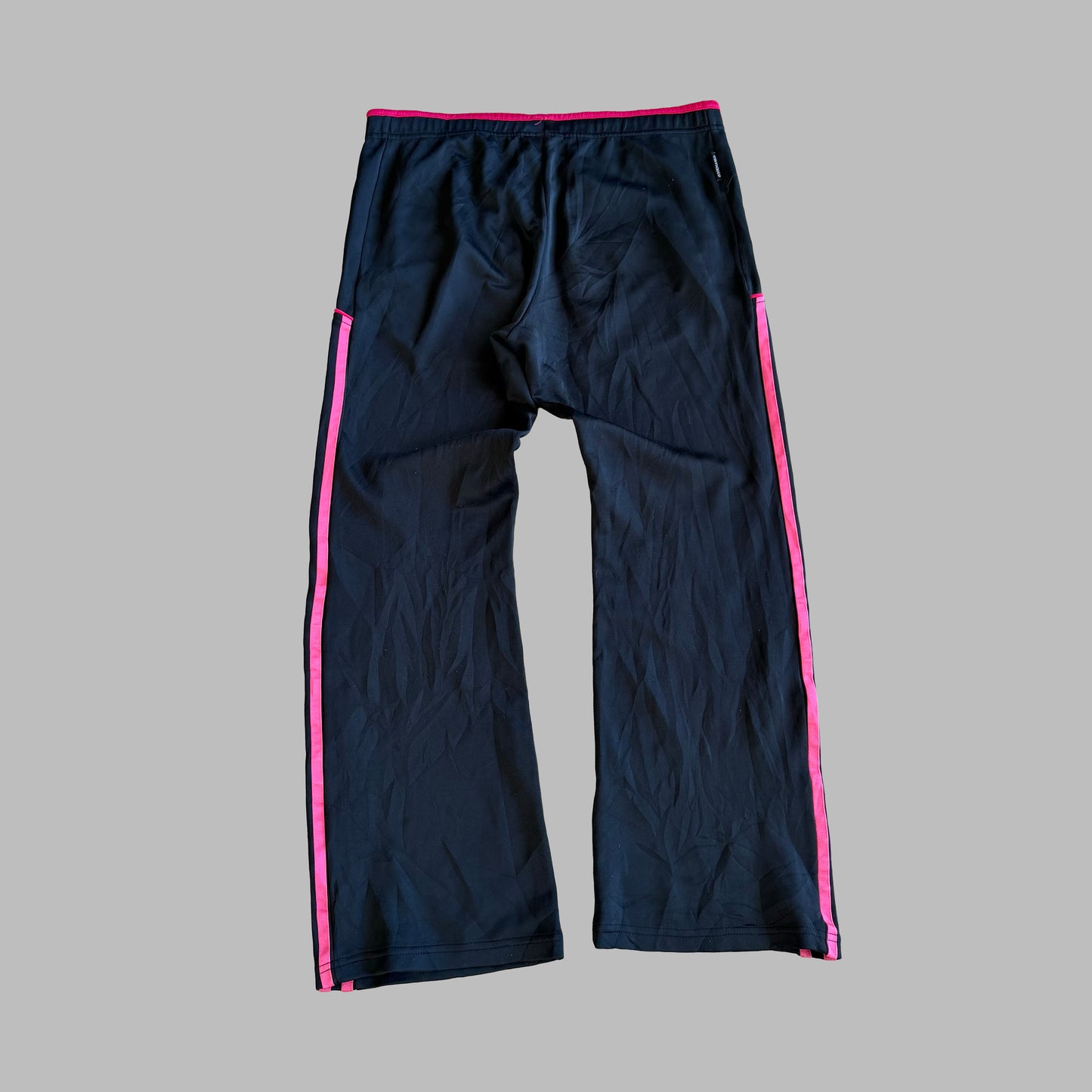 Y2K Adidas Three Stripe Wide Leg Track Pants - M