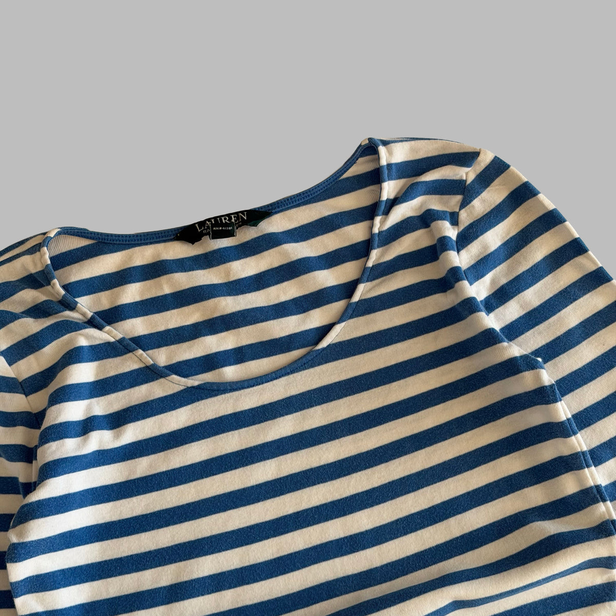 Y2K Ralph Lauren Striped 3/4 Sleeve Top - S