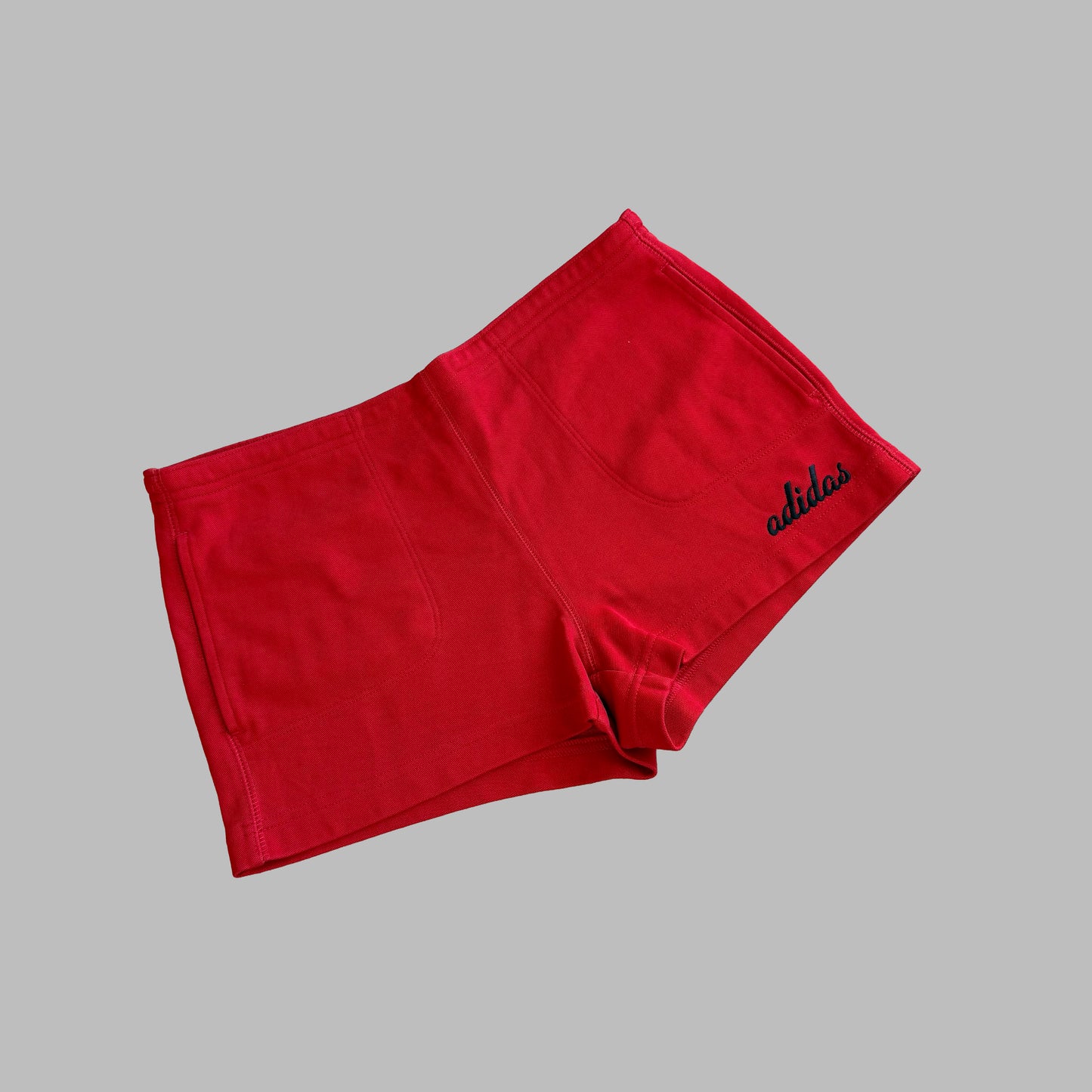 Y2K Adidas Cursive Mini Shorts - S/M
