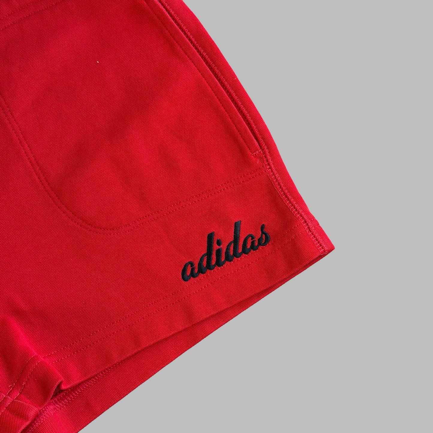 Y2K Adidas Cursive Mini Shorts - S/M