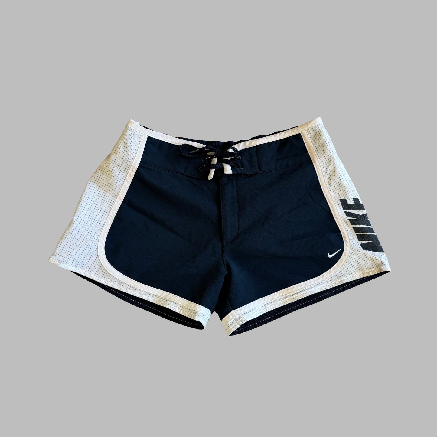 Y2K Nike Spell Out Panelled Activewear Mini Shorts - S