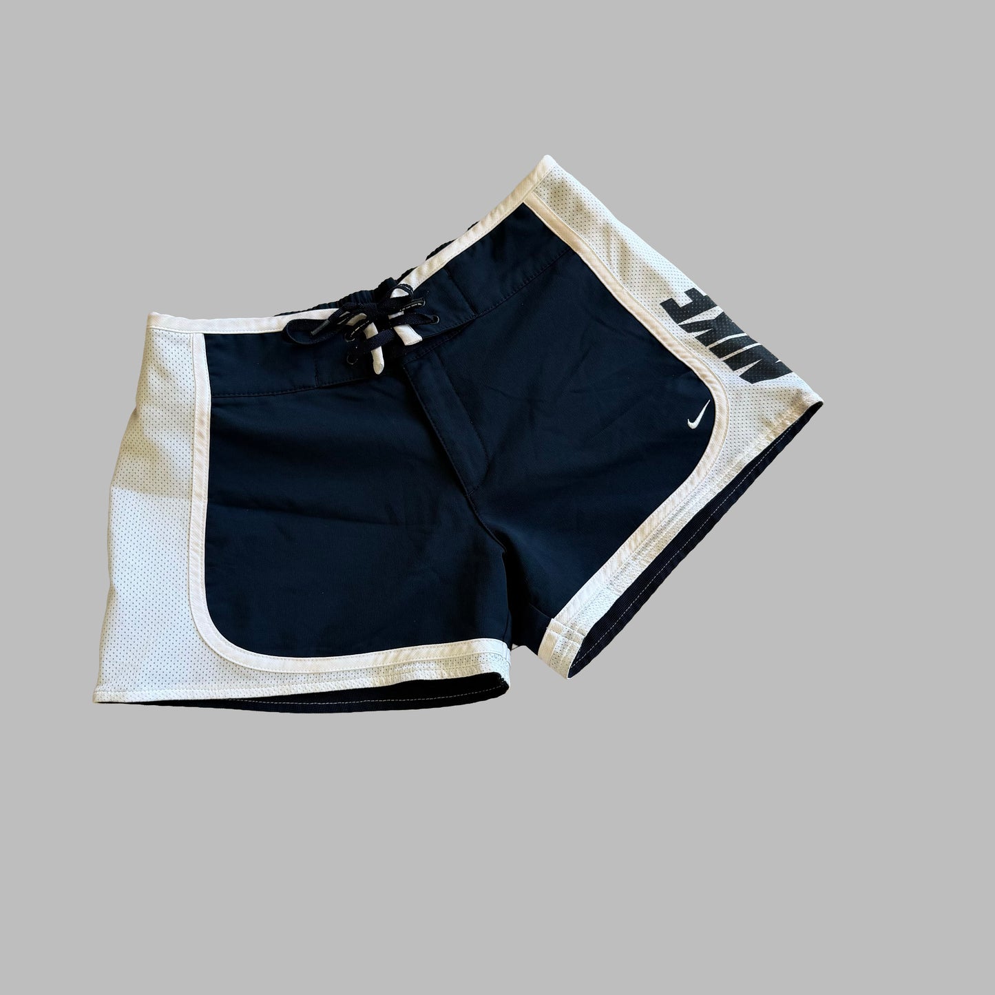 Y2K Nike Spell Out Panelled Activewear Mini Shorts - S
