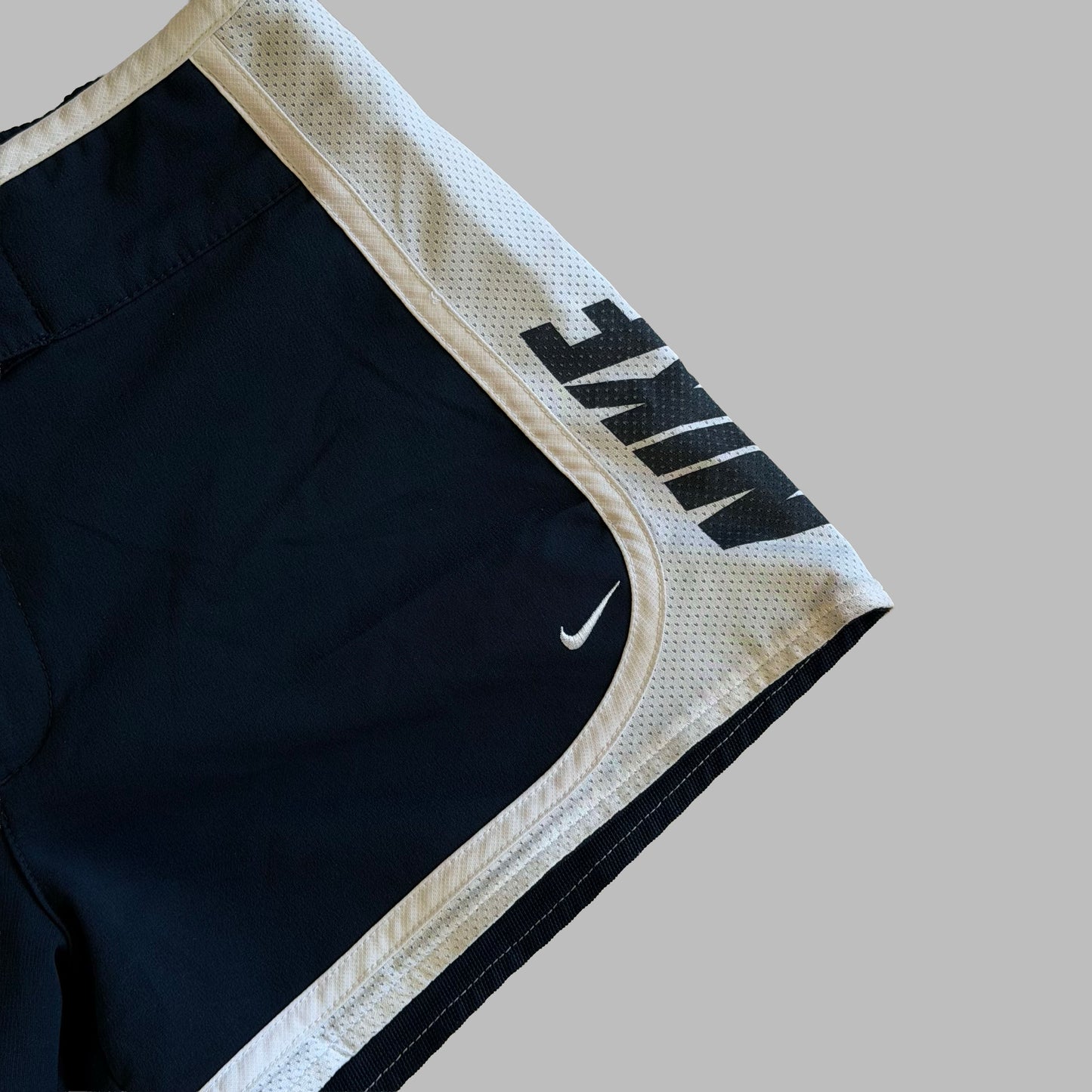 Y2K Nike Spell Out Panelled Activewear Mini Shorts - S
