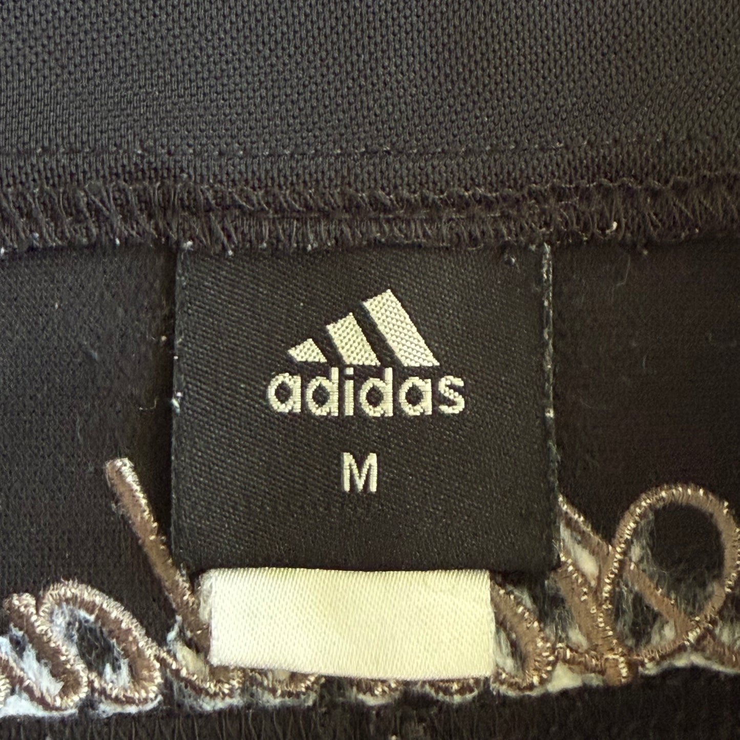 Adidas Cursive Spell Out Three Stripe Mini Shorts - M