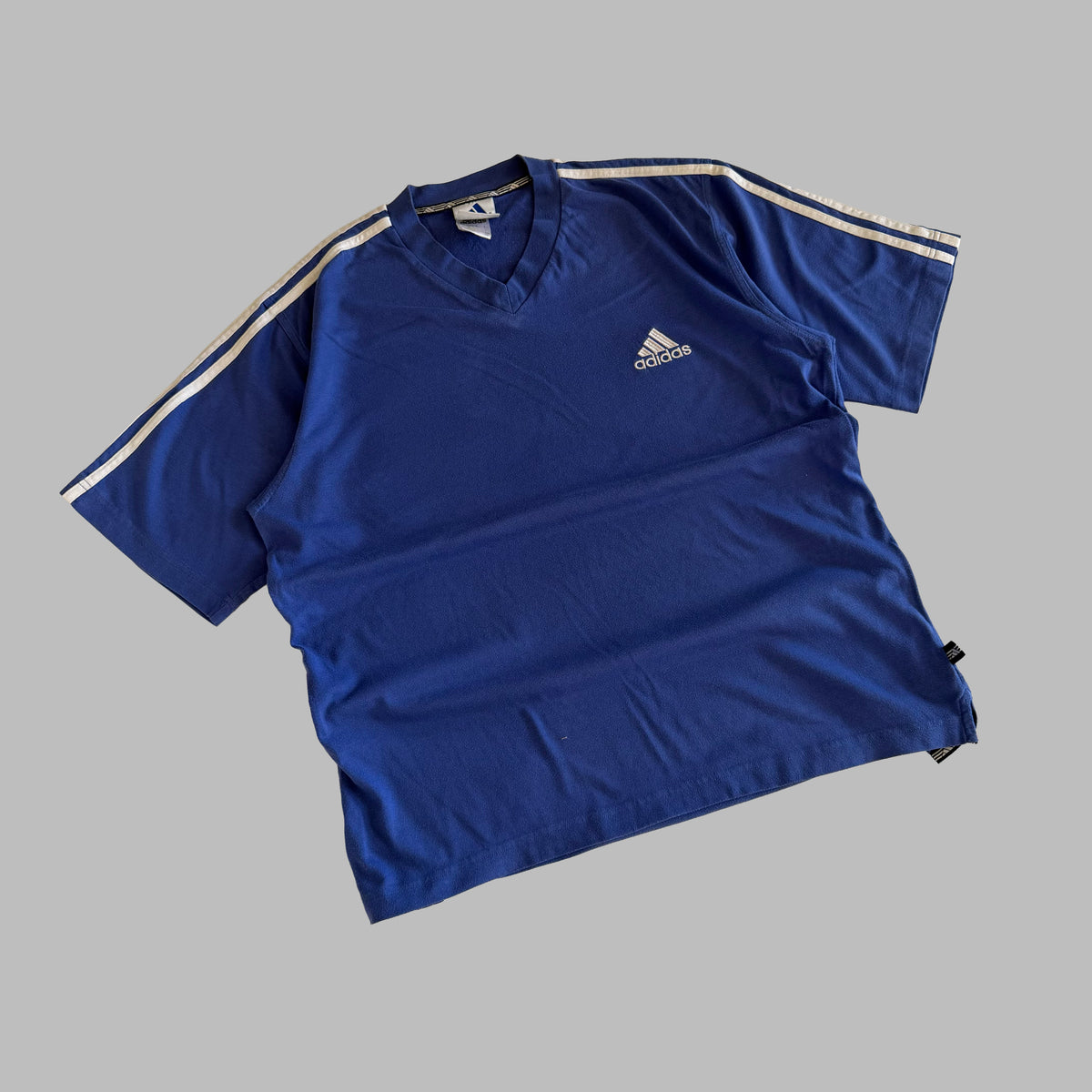 90s Adidas Three Stripe Tee - L