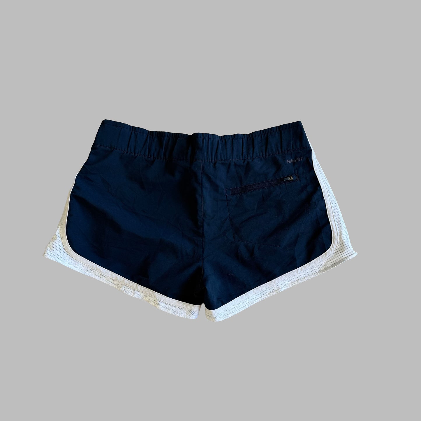 Y2K Nike Spell Out Panelled Activewear Mini Shorts - L