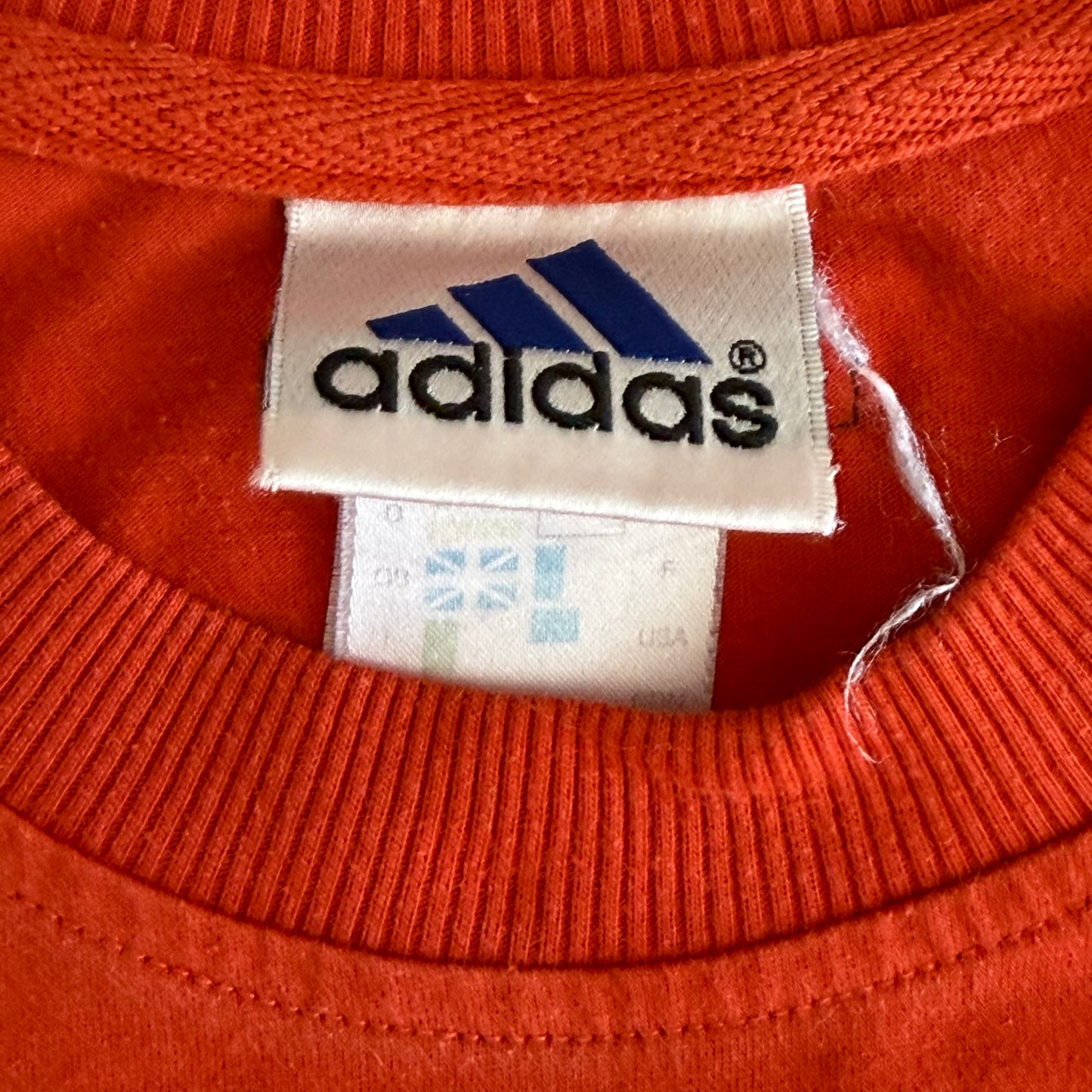 90s Adidas Spell Out Panelled Tee - M