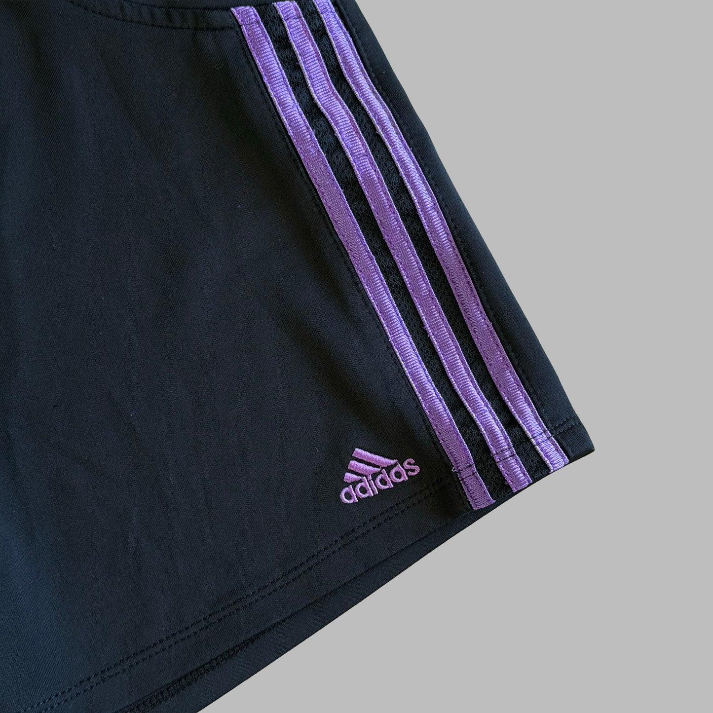 Y2K Adidas Three Stripe Activewear Micro Shorts - L
