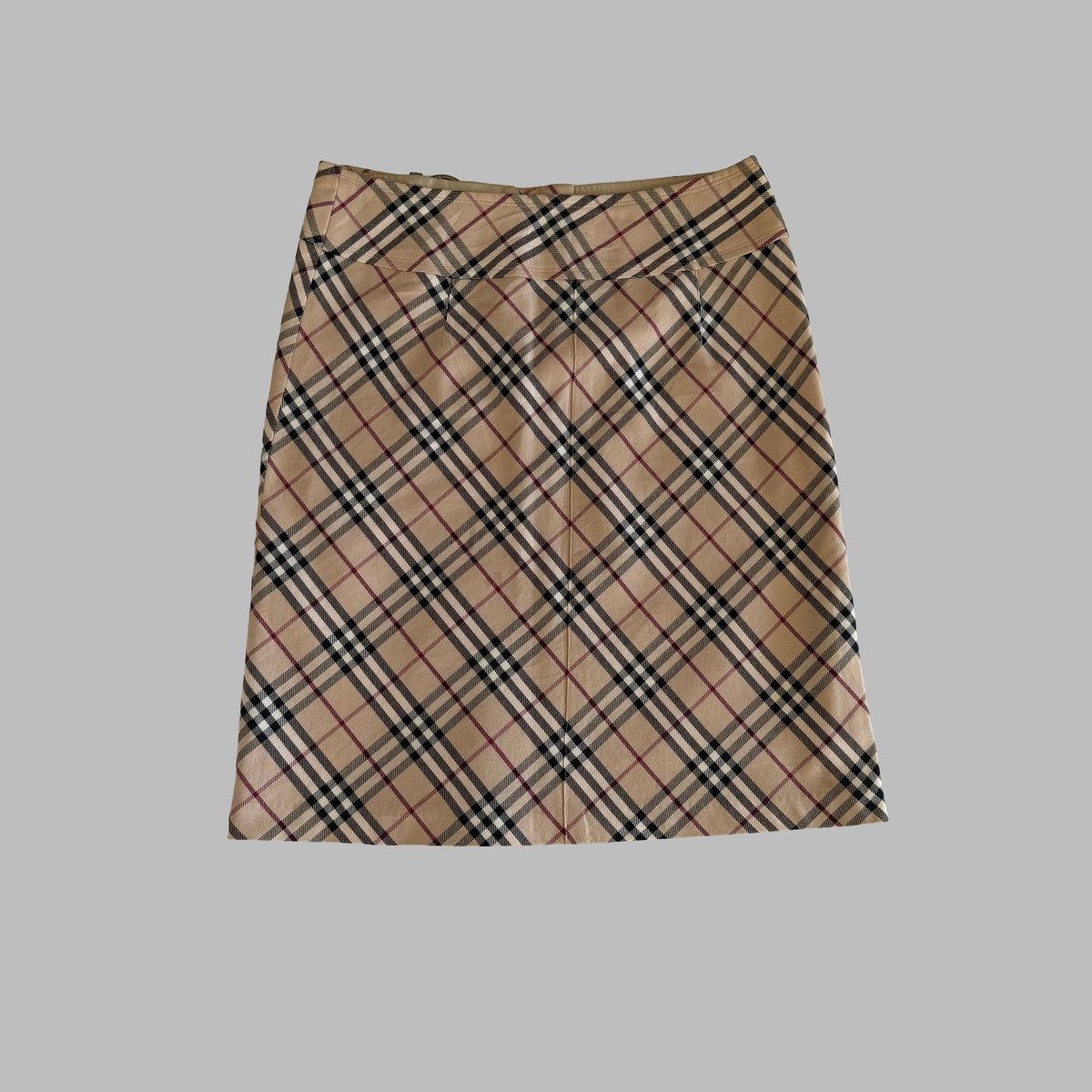 Y2K Burberry Nova Check Midi Skirt - 30"