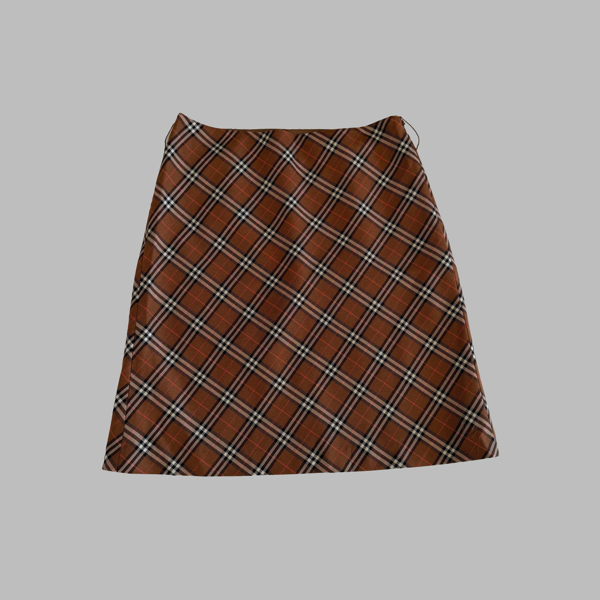 Y2K Burberry Checkered Midi Skirt - 28"