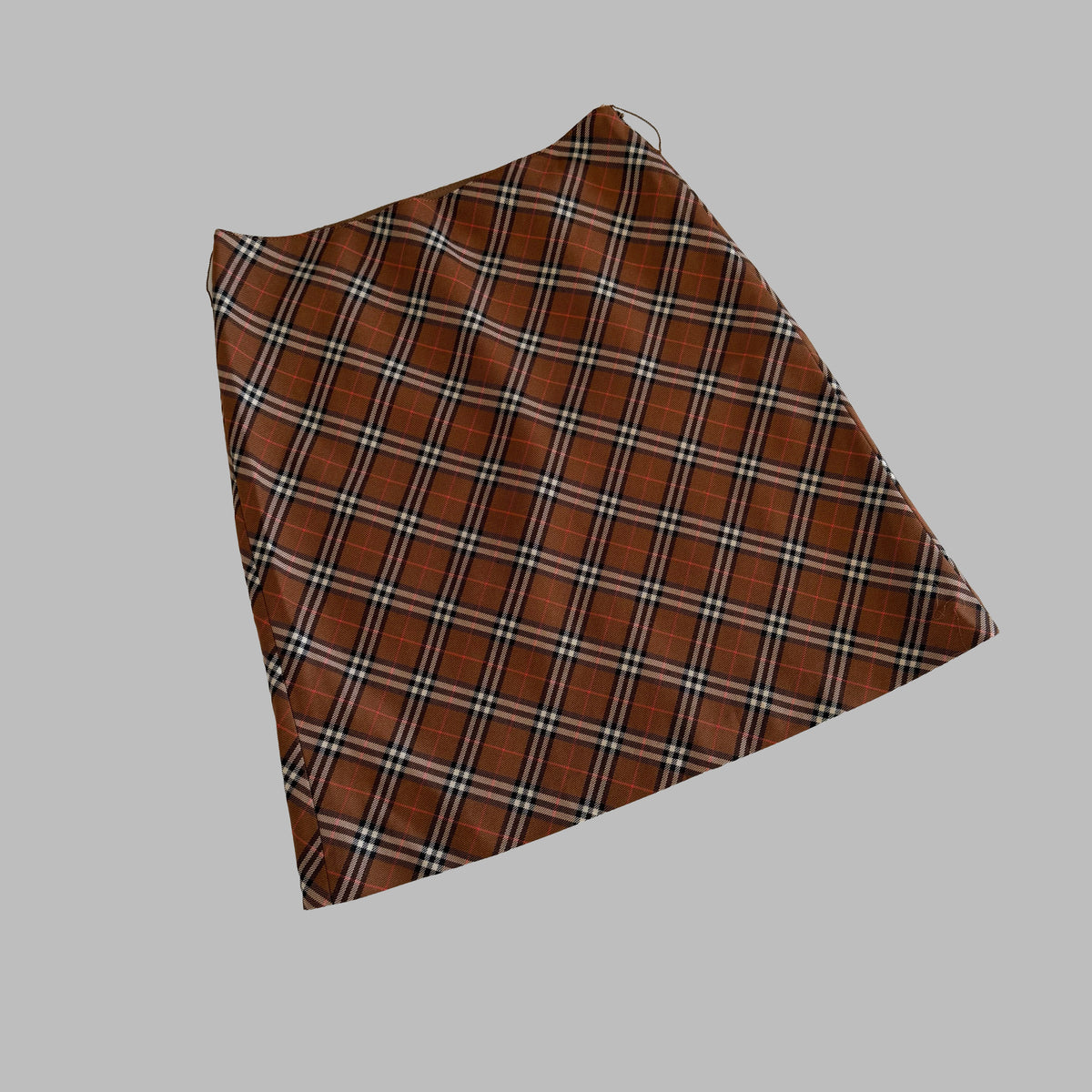 Y2K Burberry Checkered Midi Skirt - 28"