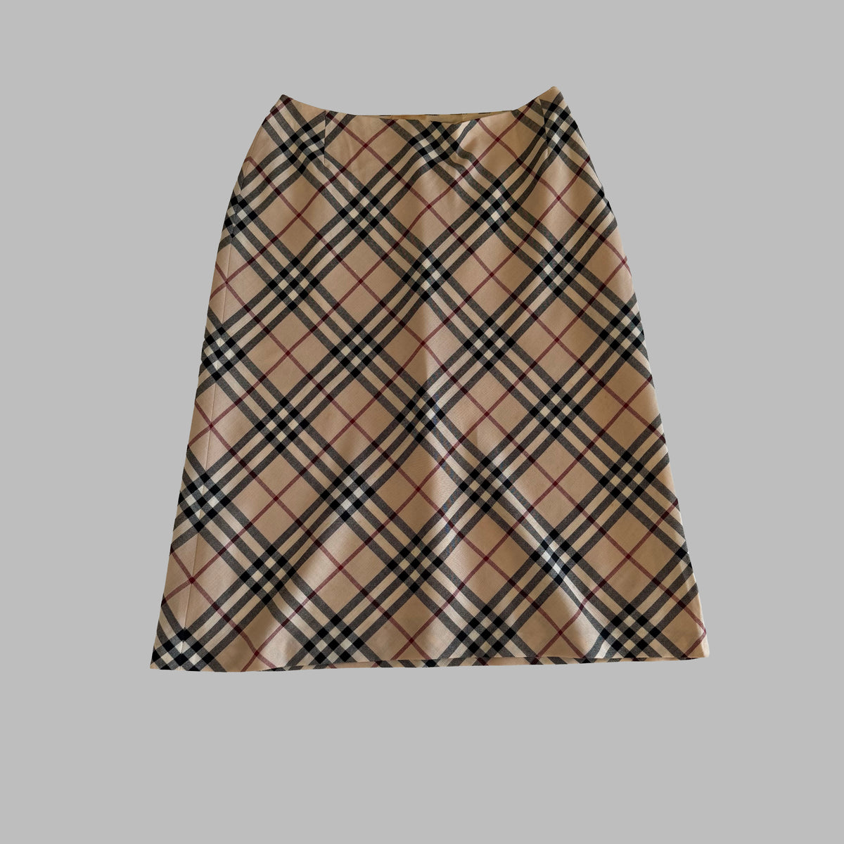 Y2K Burberry Nova Check Midi Skirt - 30"