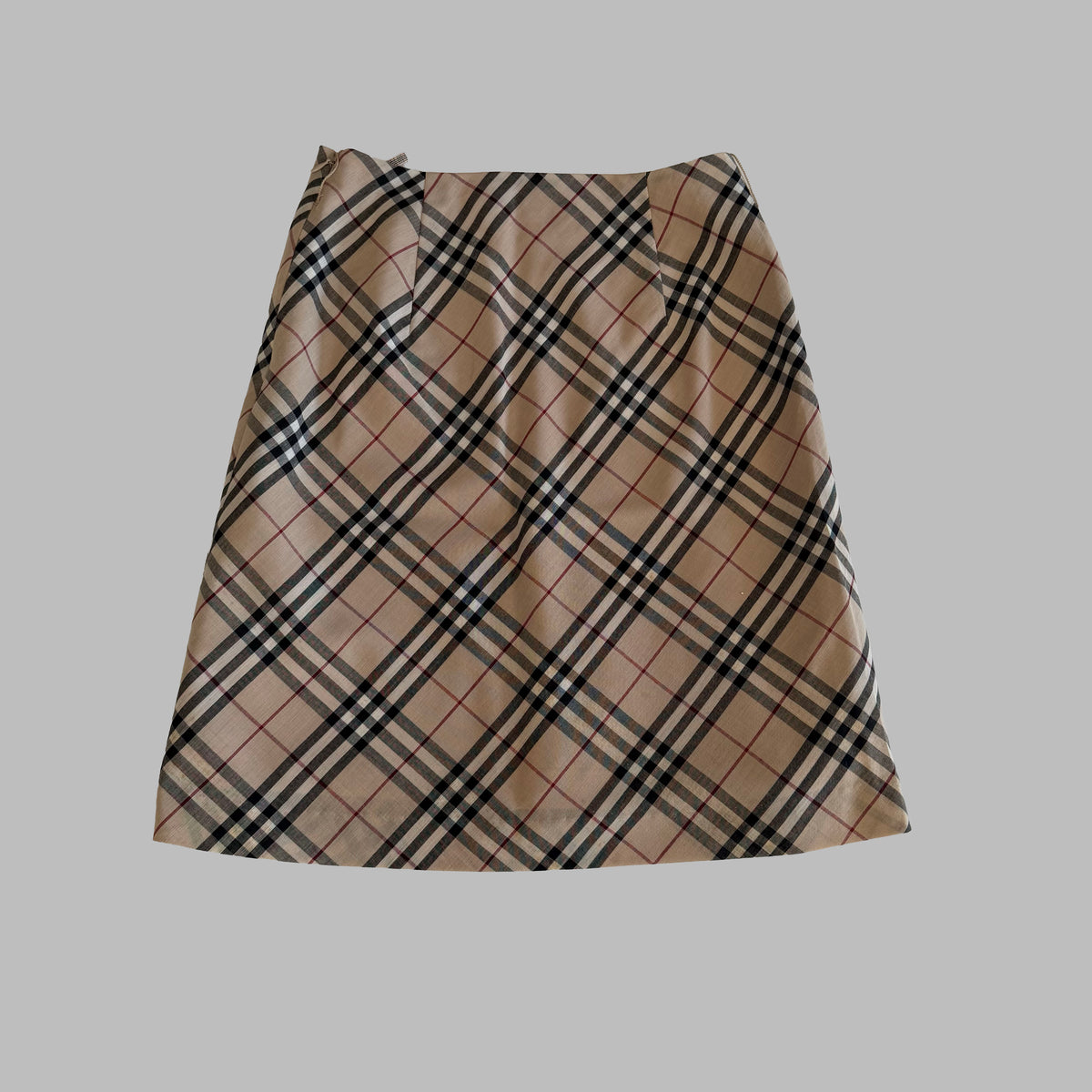 Y2K Burberry Nova Check Midi Skirt - 26"