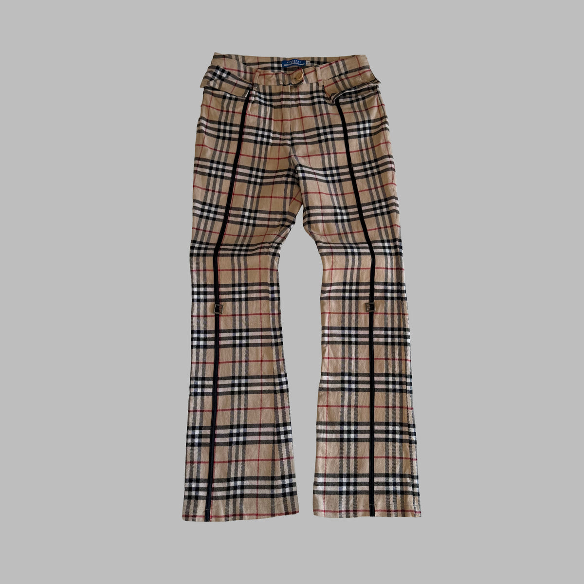 Y2K Burberry Nova Check Flared Jeans - 26"