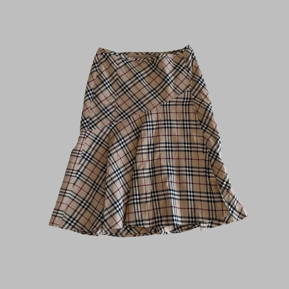 Y2K Burberry Blue Label Flared Skirt - 28"