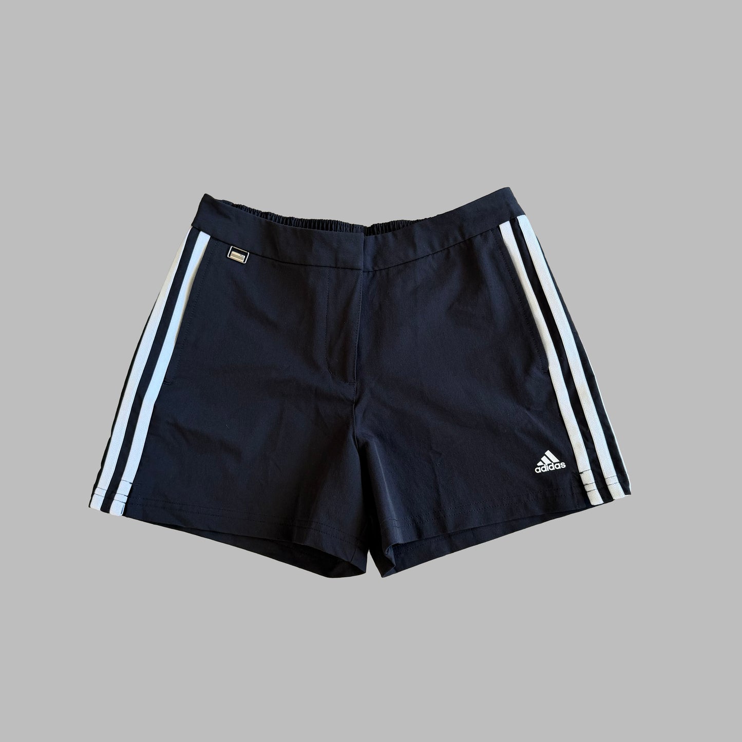 Y2K Adidas Three Stripe Mini Shorts - S