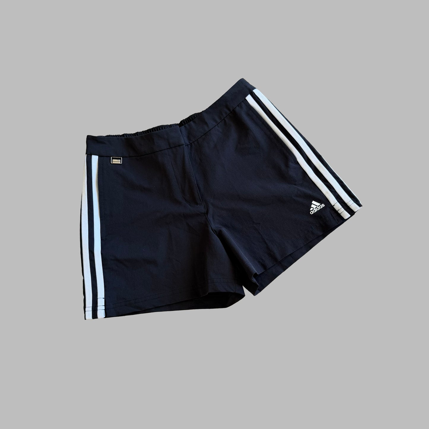 Y2K Adidas Three Stripe Mini Shorts - S
