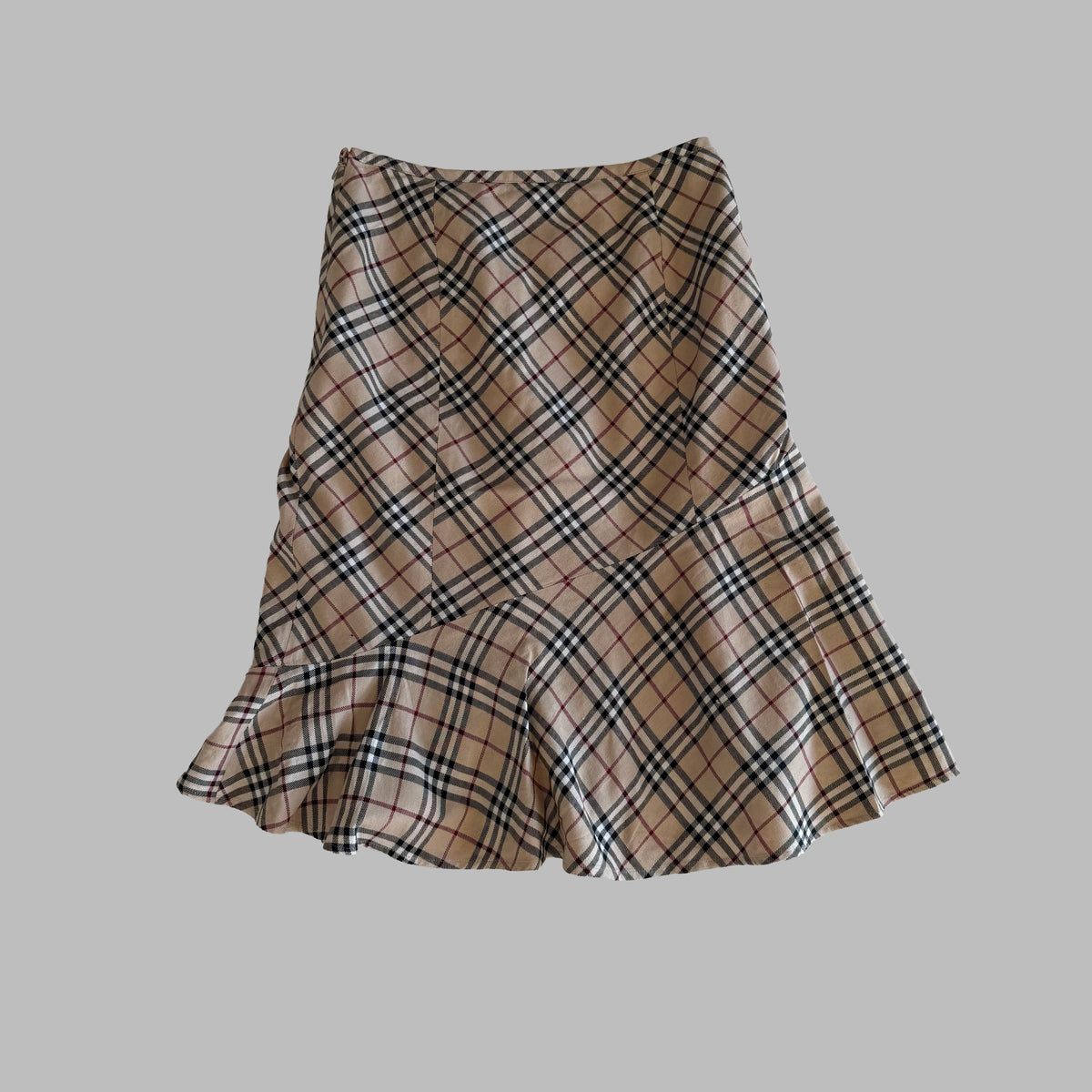 Y2K Burberry Blue Label Flared Skirt - 28"