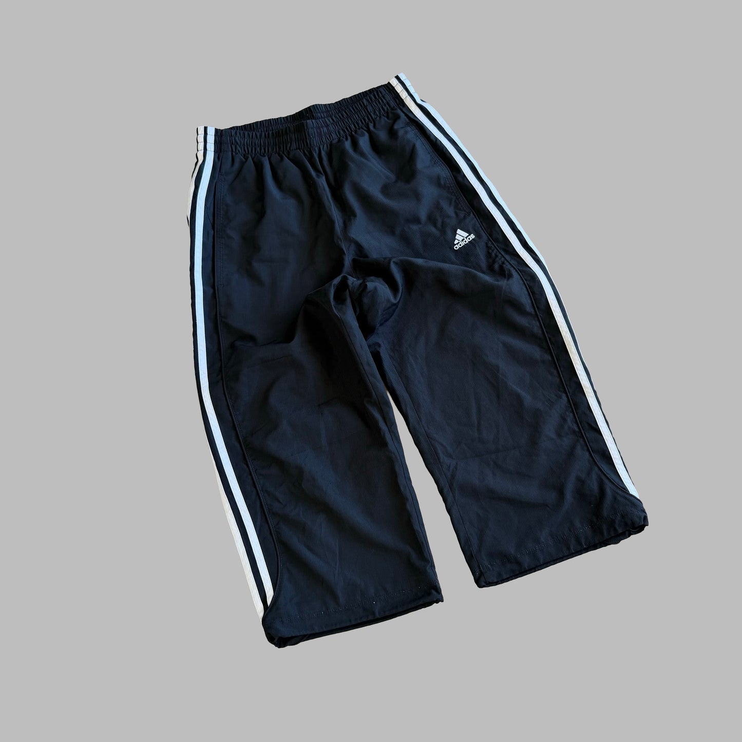Y2K Adidas Three Stripe Track Capris - S