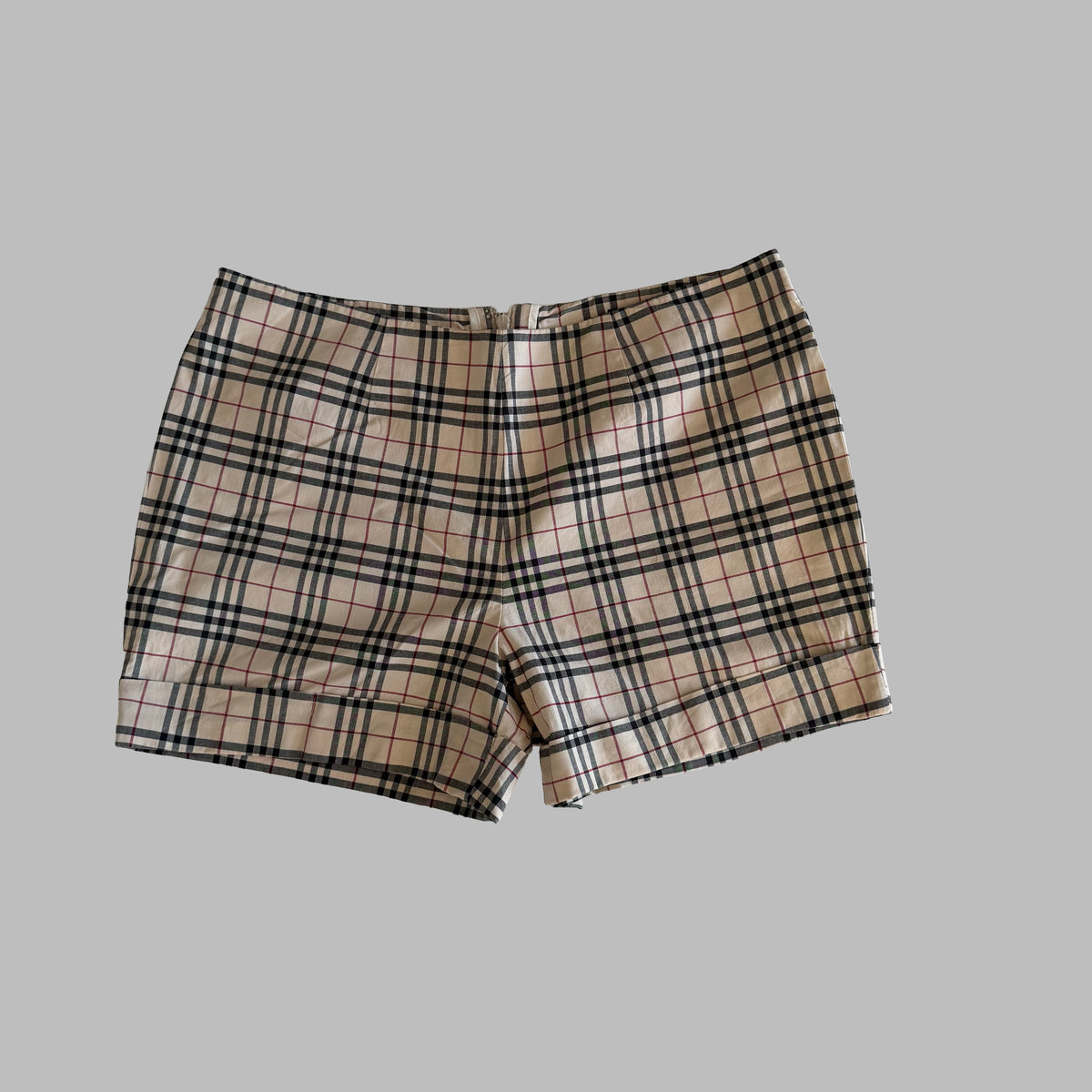 Y2K Burberry Nova Check Mini Shorts - 31"