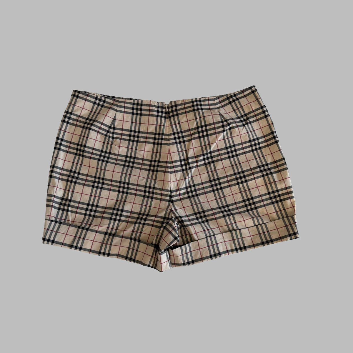 Y2K Burberry Nova Check Mini Shorts - 31"