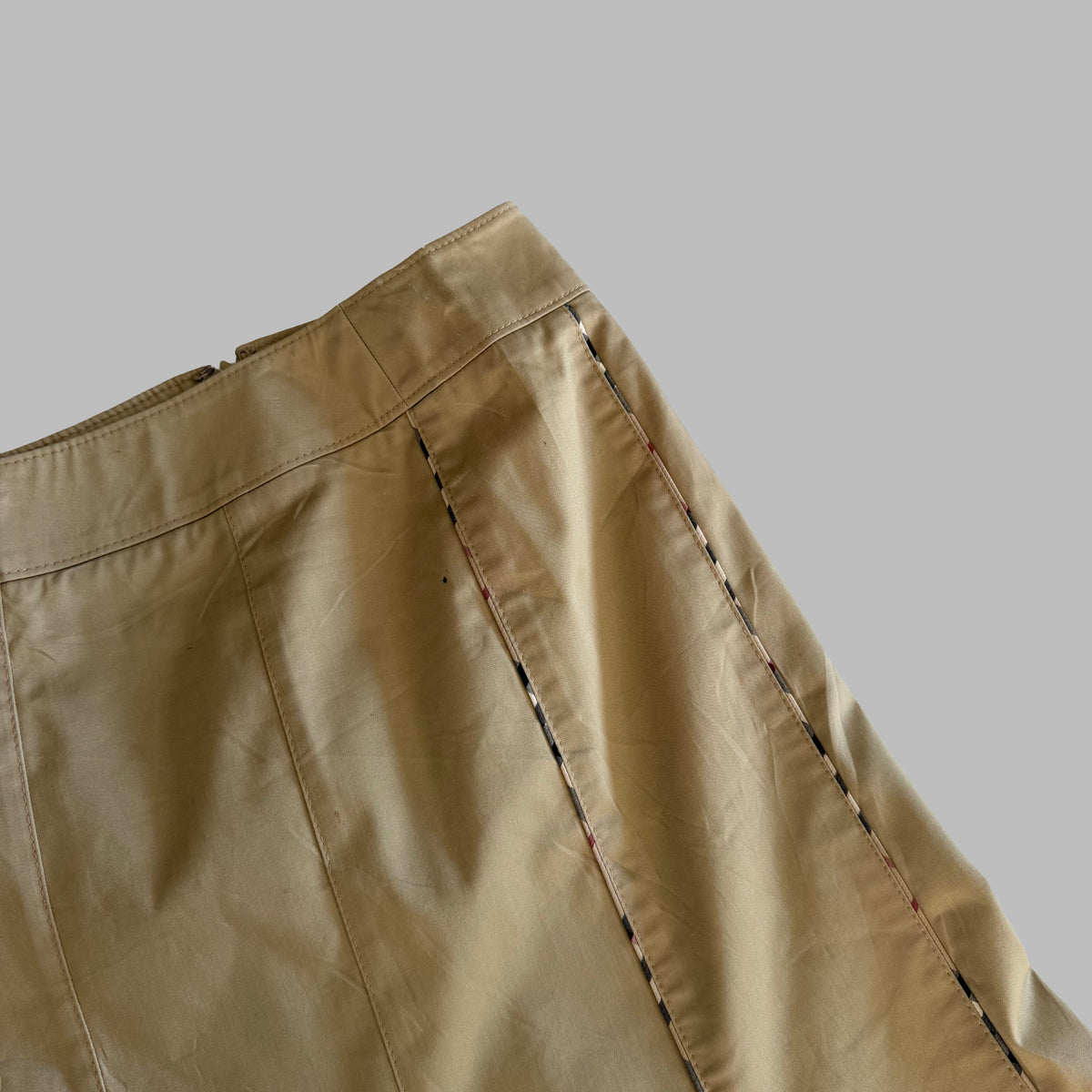 Y2K Burberry Midi Trench Skirt - 32"