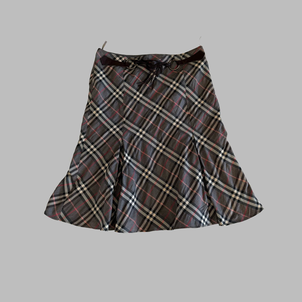 Y2K Burberry Blue Label Flared Midi Skirt - 29"