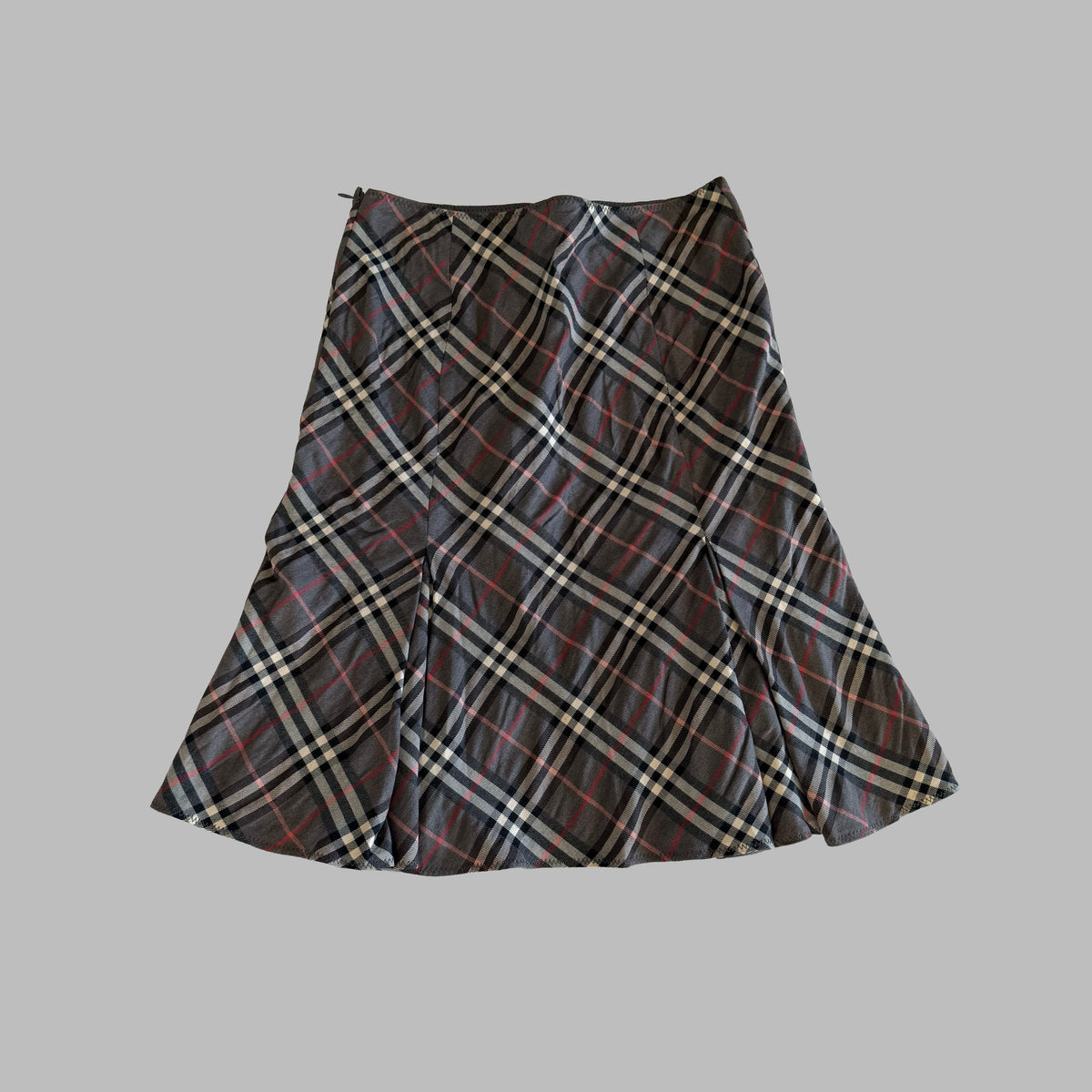 Y2K Burberry Blue Label Flared Midi Skirt - 29"
