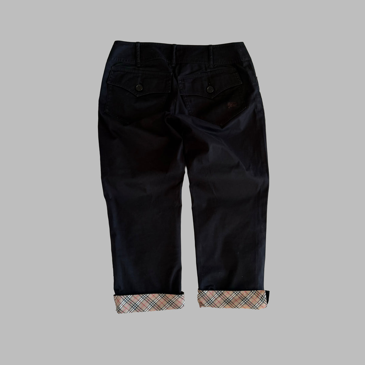 Y2K Burberry Blue Label Fold-Over Capris - 30"