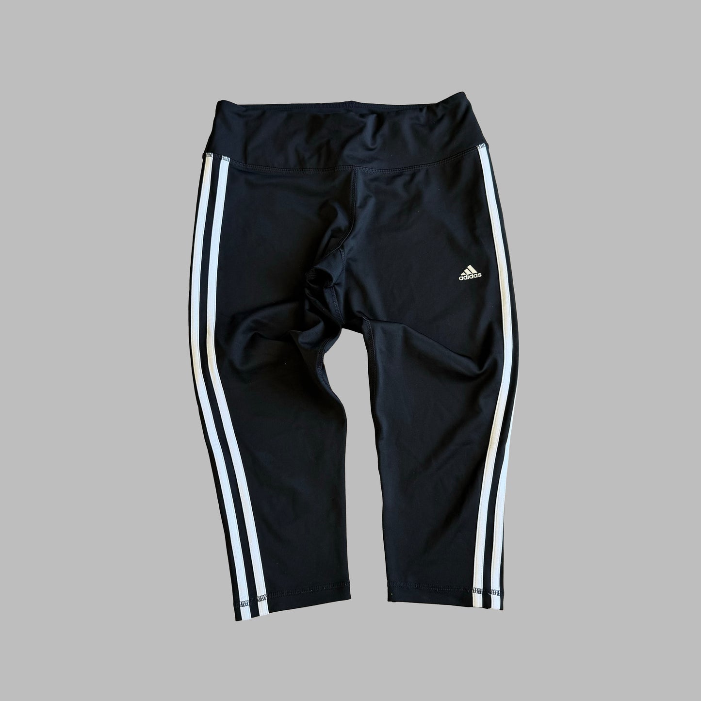 Y2K Adidas Three Stripe Activewear Capris - S
