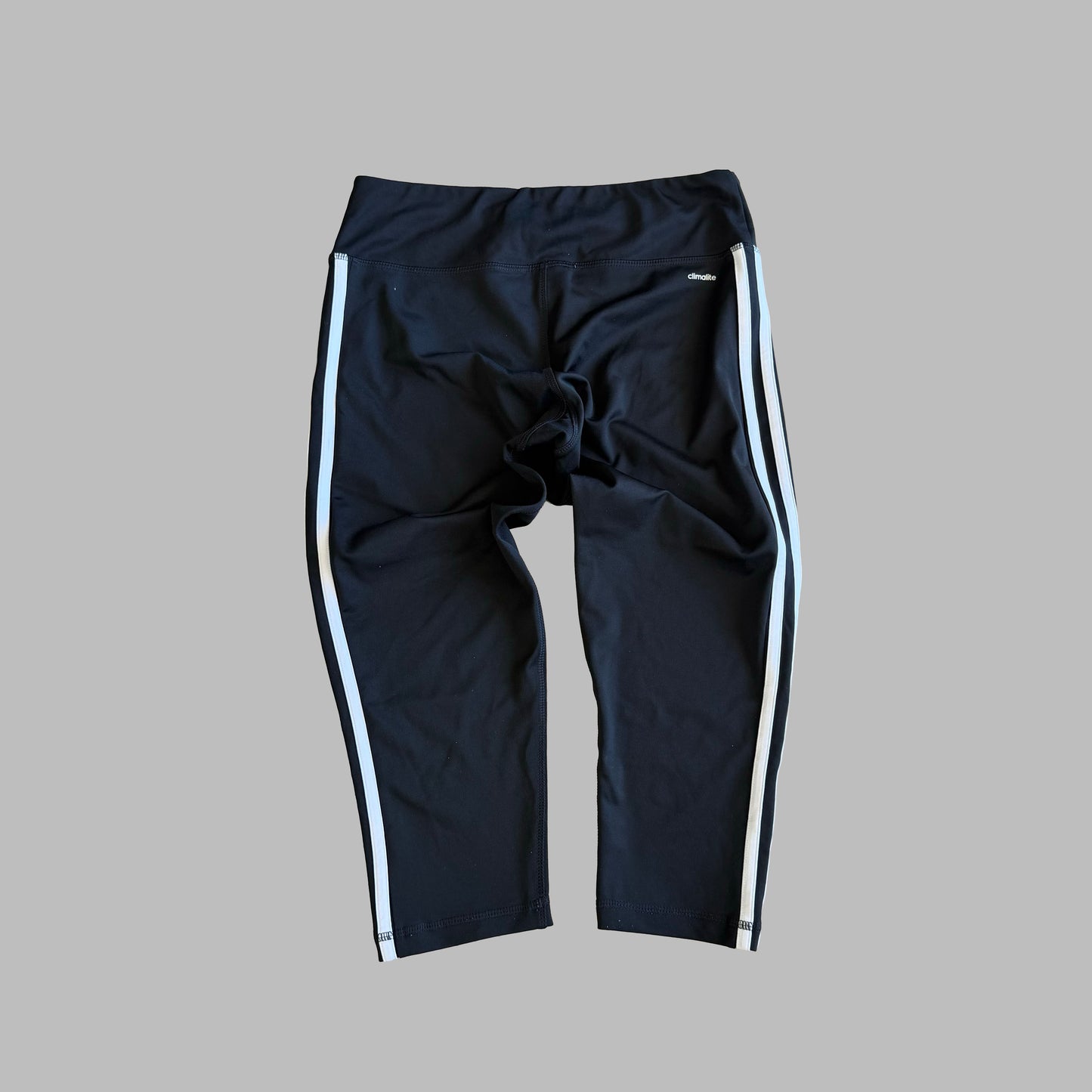 Y2K Adidas Three Stripe Activewear Capris - S