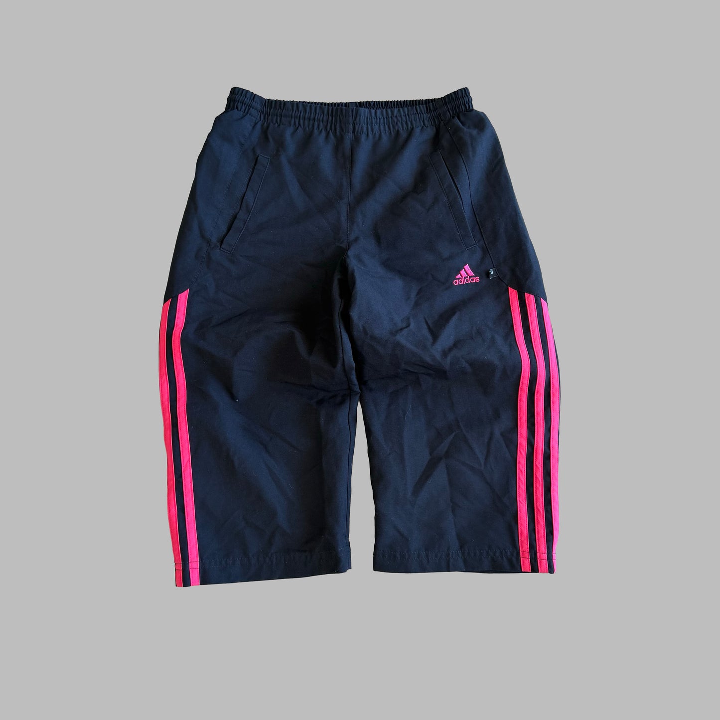 Y2K Adidas Three Stripe Track Capris - XS