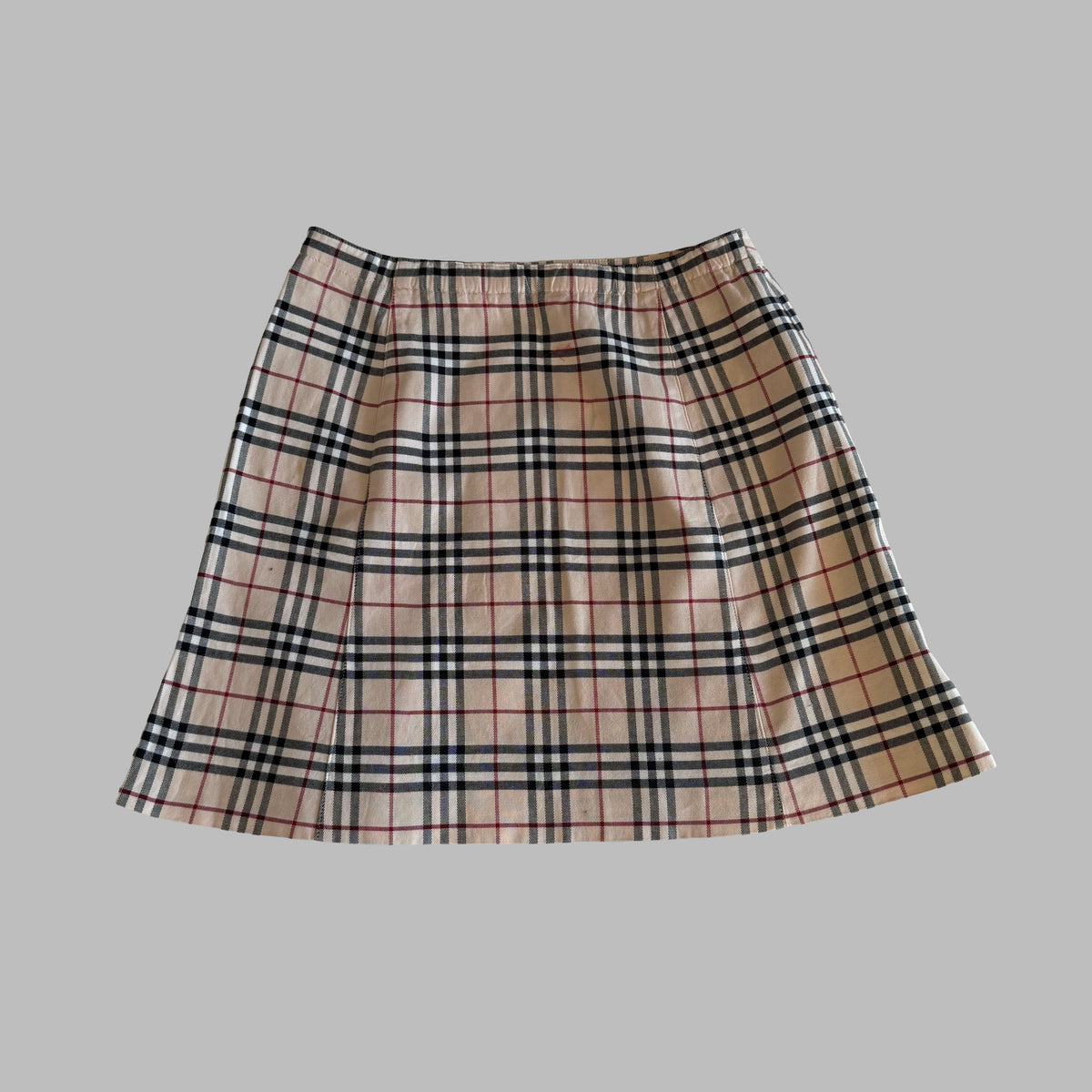 Y2K Burberry Pleated Mini Skirt - 26"