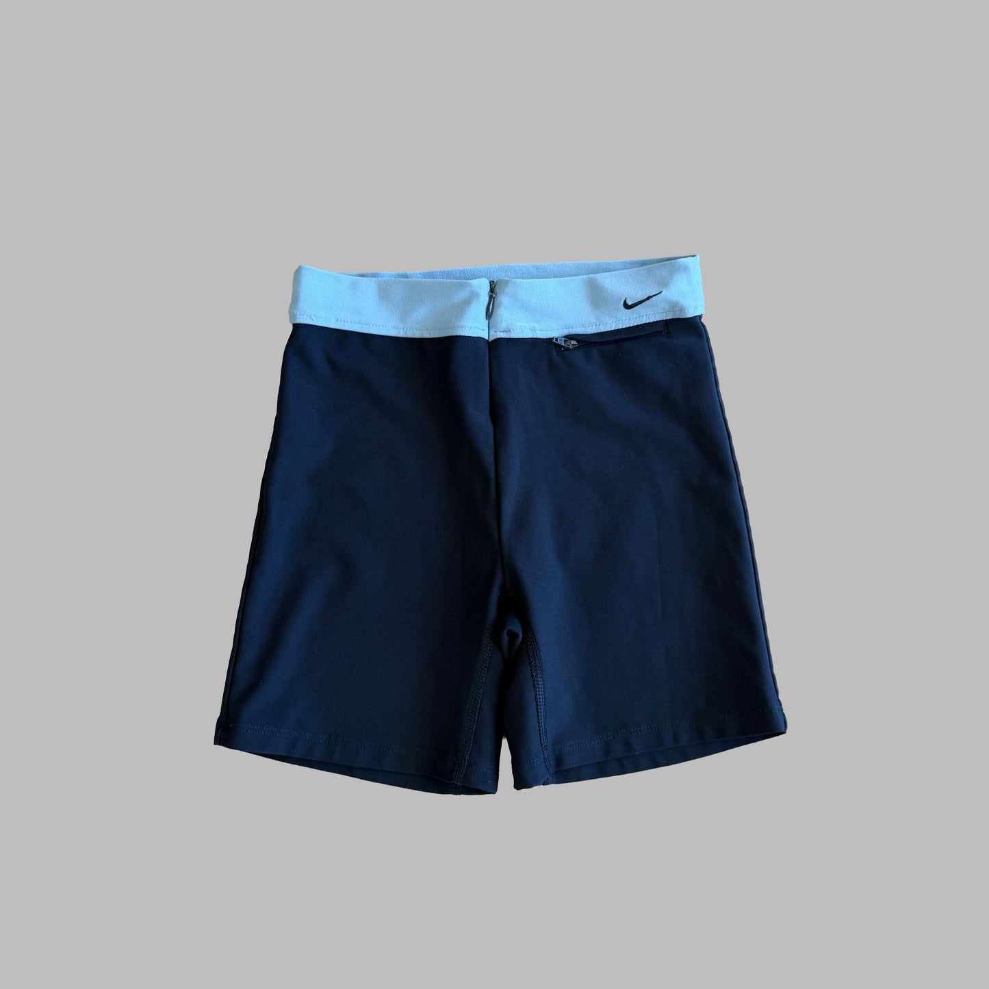 Y2K Nike Swoosh Panelled Activewear Mini Shorts - XS