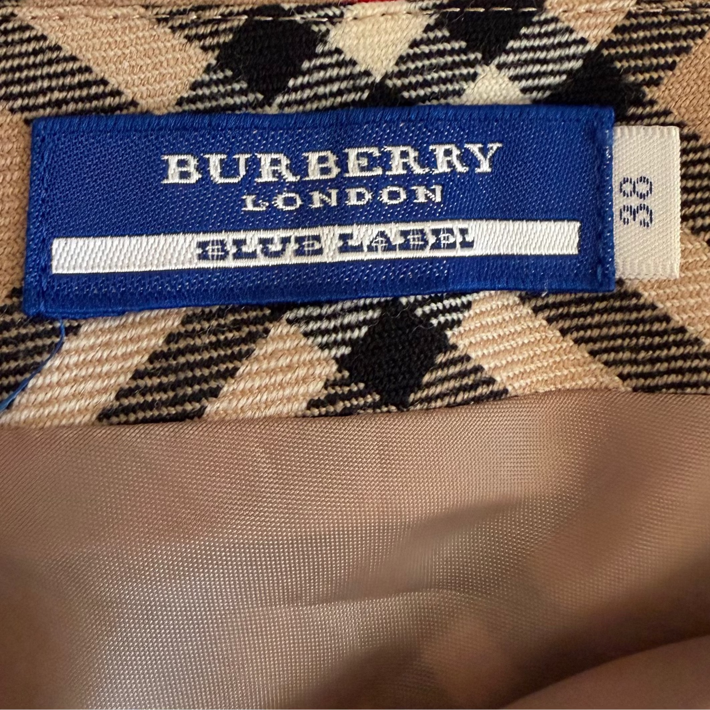 Y2K Burberry Blue Label Nova Check A-Line Midi Skirt - 27"