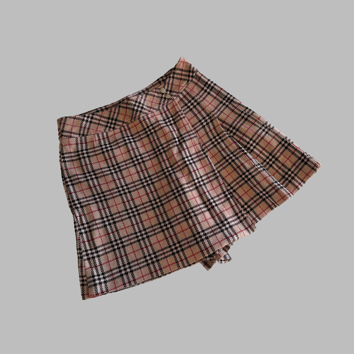 Y2K Burberry Checkered Pleated Mini Skort - 26"