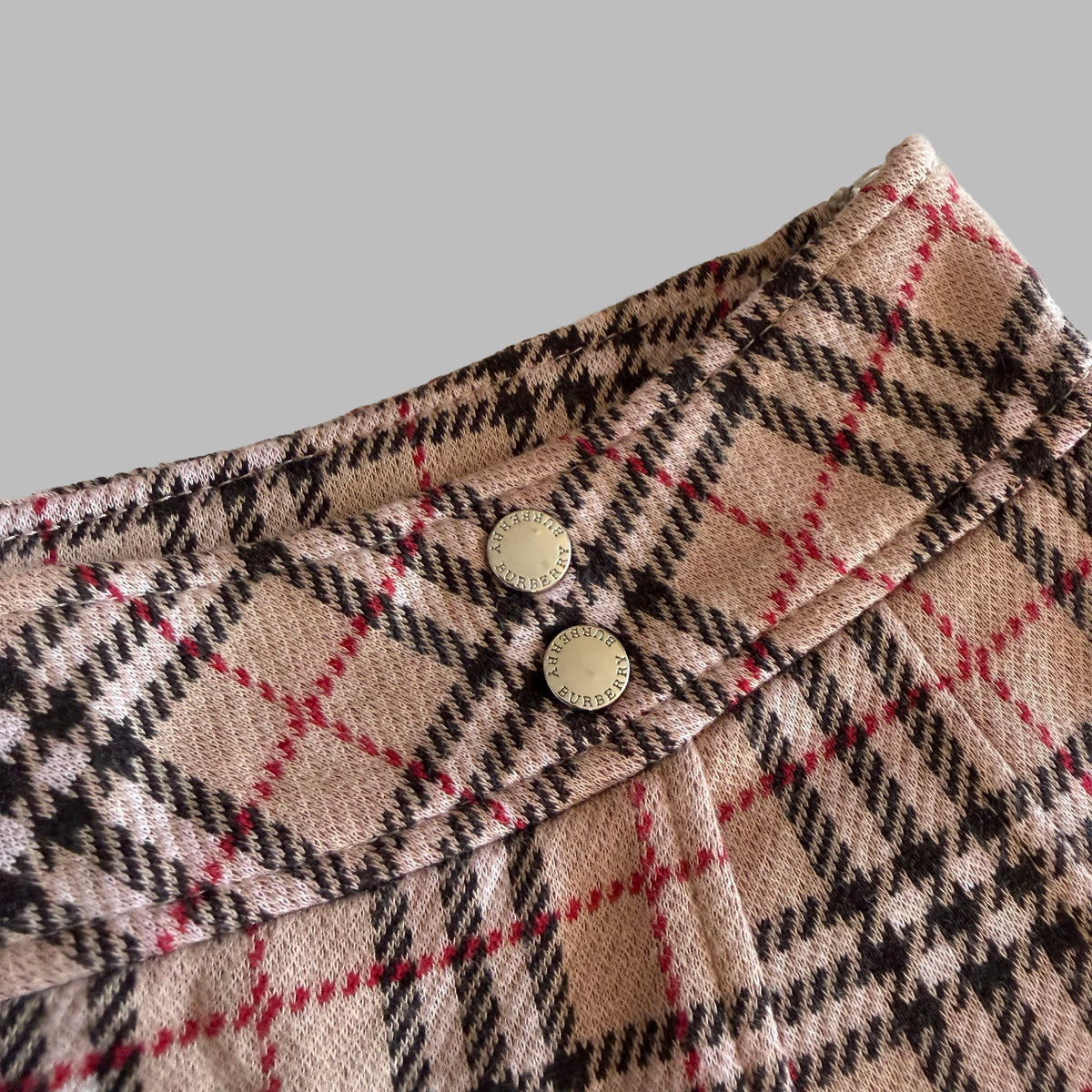Y2K Burberry Checkered Pleated Mini Skort - 26"