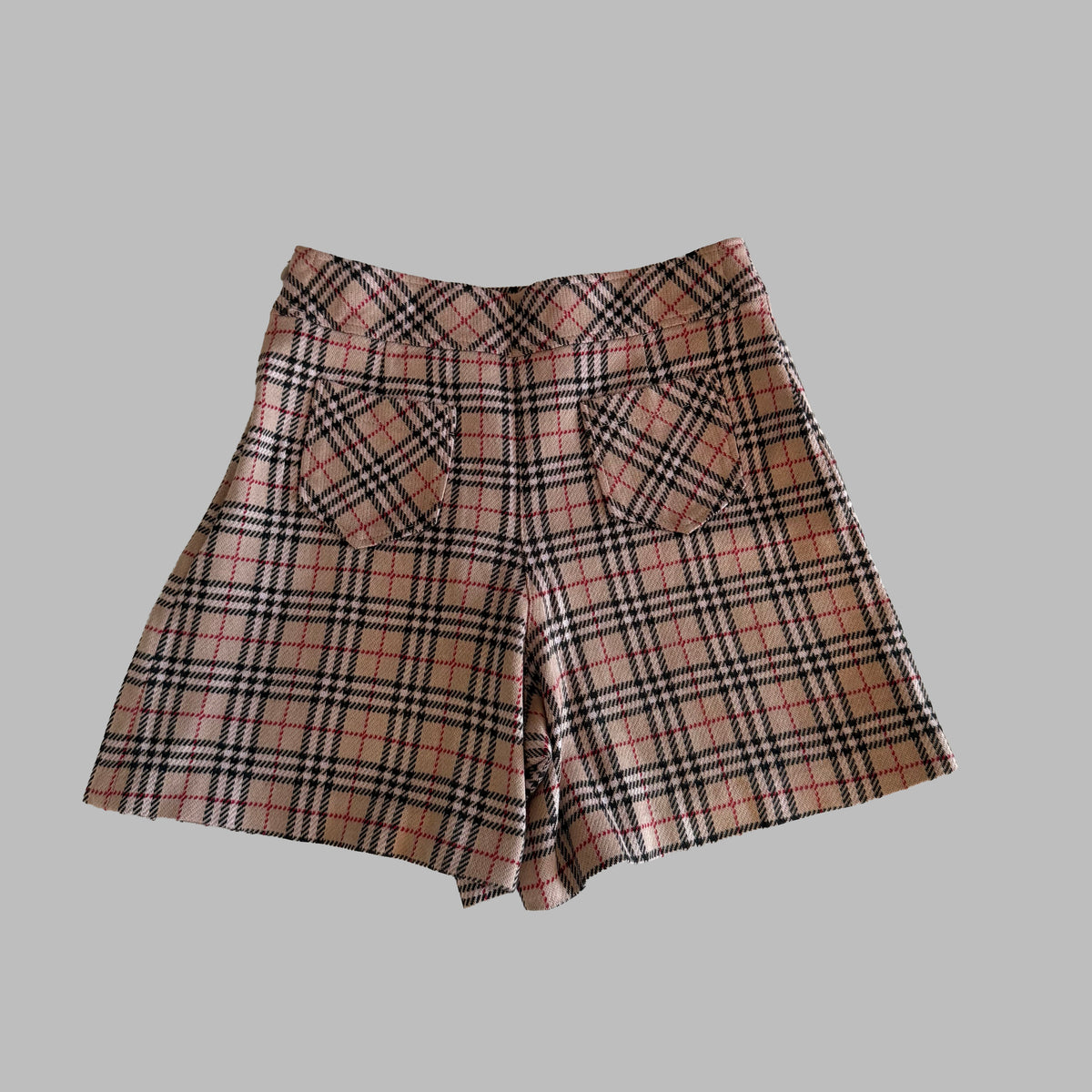 Y2K Burberry Checkered Pleated Mini Skort - 26"