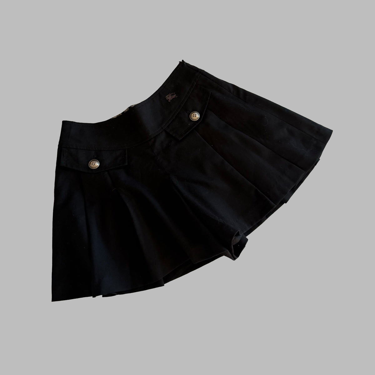 Y2K Burberry Pleated Mini Skirt - 26"