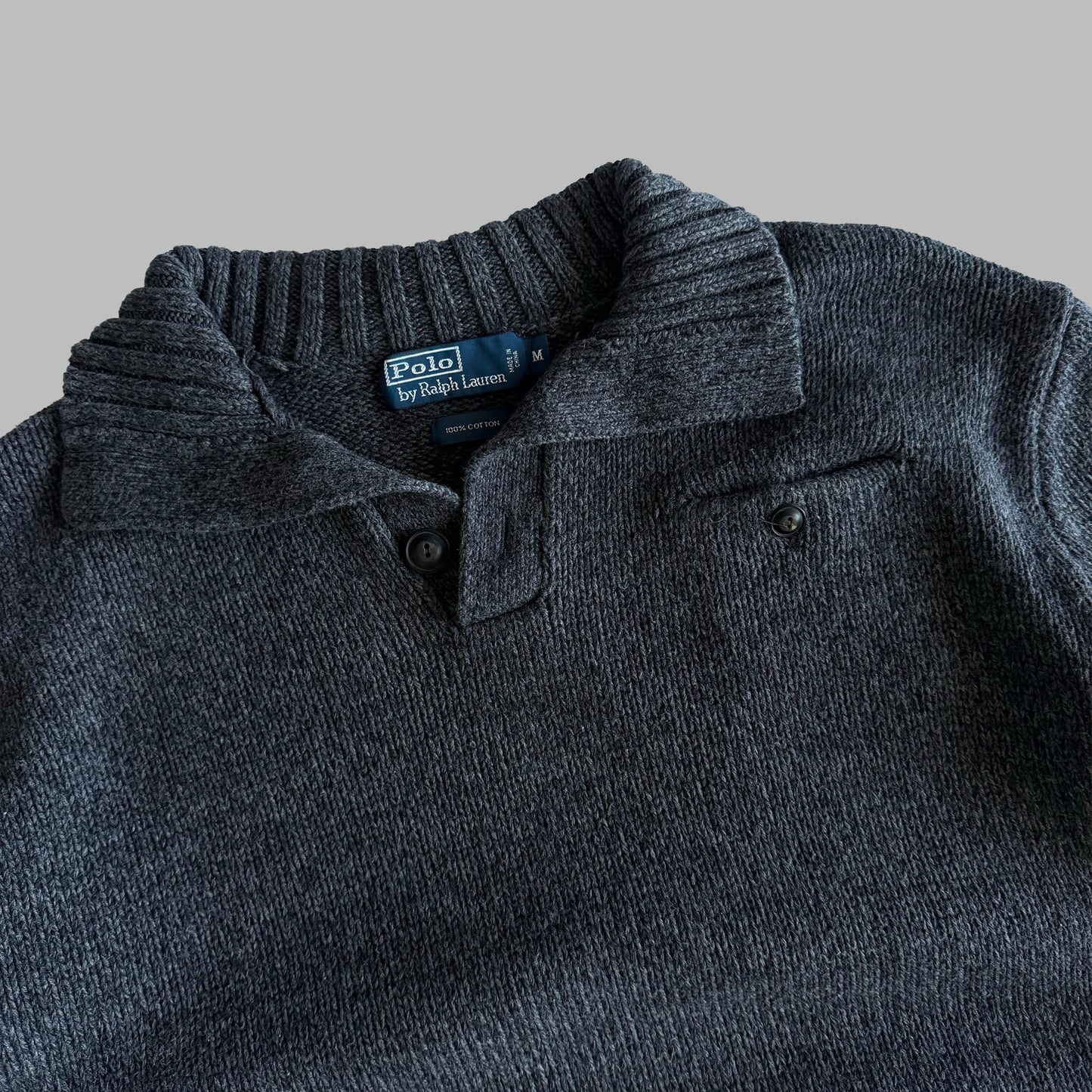 90s Polo Ralph Lauren Heavyweight Henley Knit - M