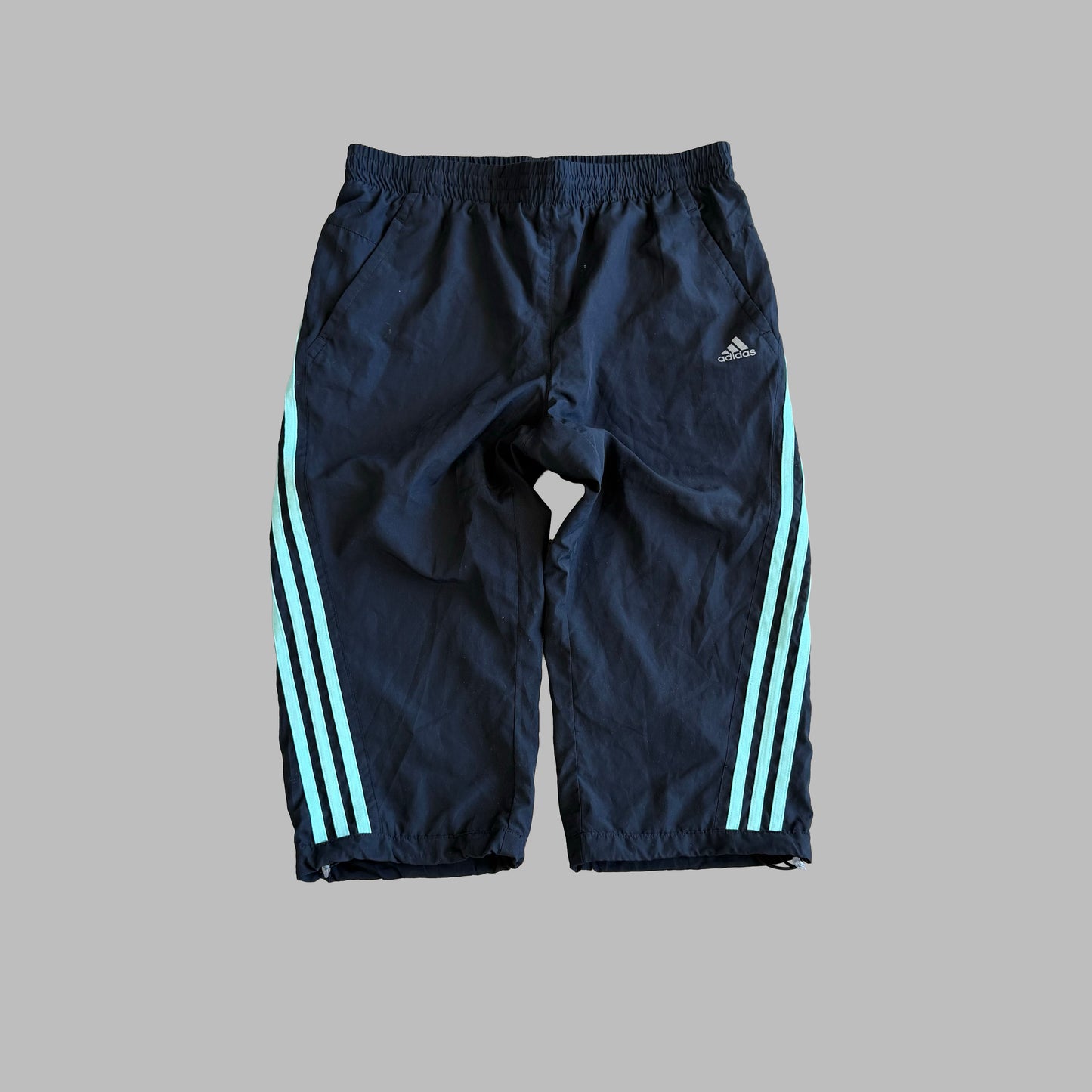 Y2K Adidas Three Stripe Track Capris - M