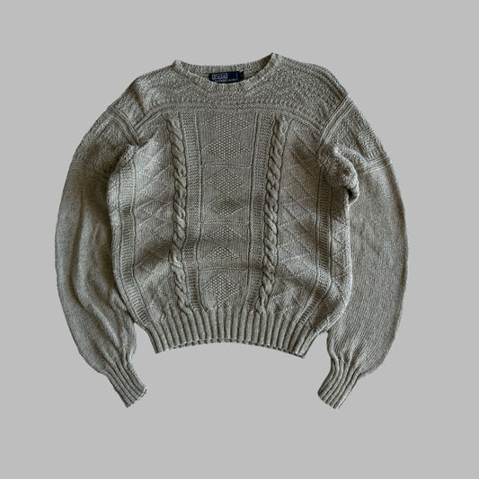 90s Polo Ralph Lauren Cable Knit Sweater - M