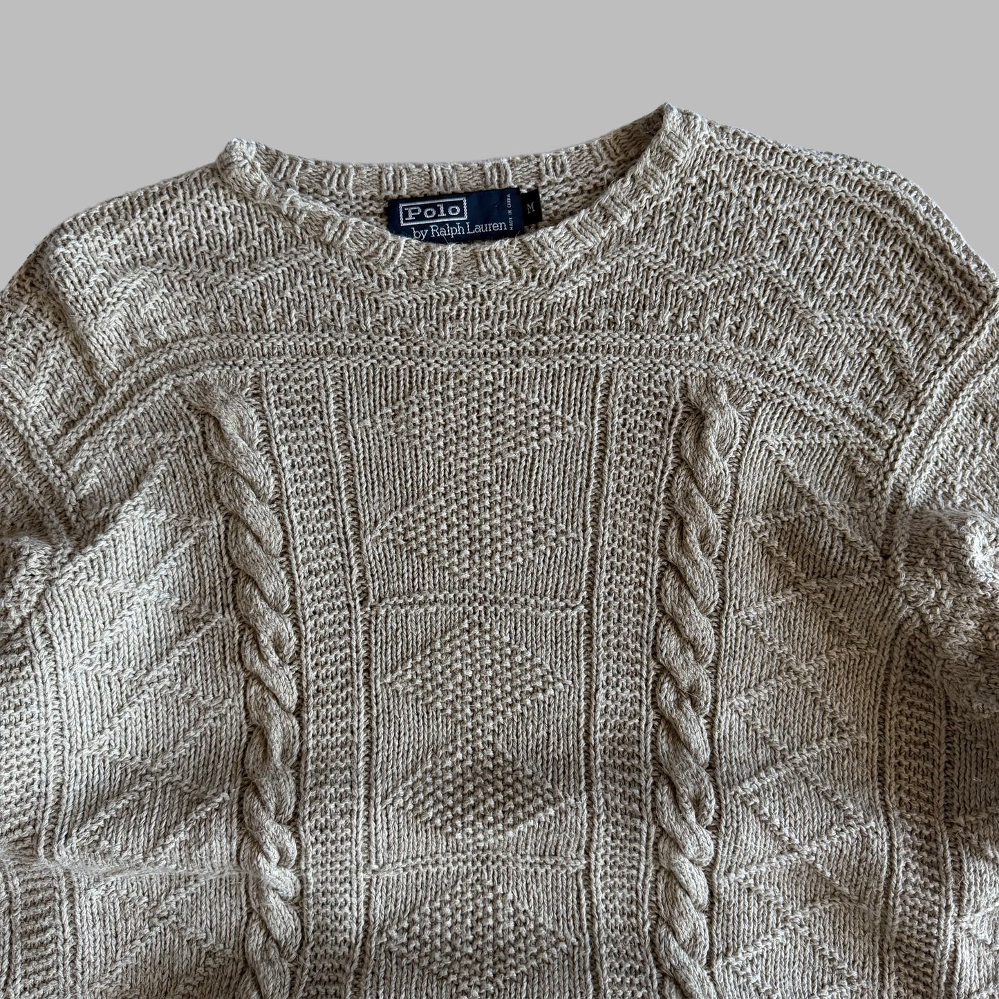 90s Polo Ralph Lauren Cable Knit Sweater - M