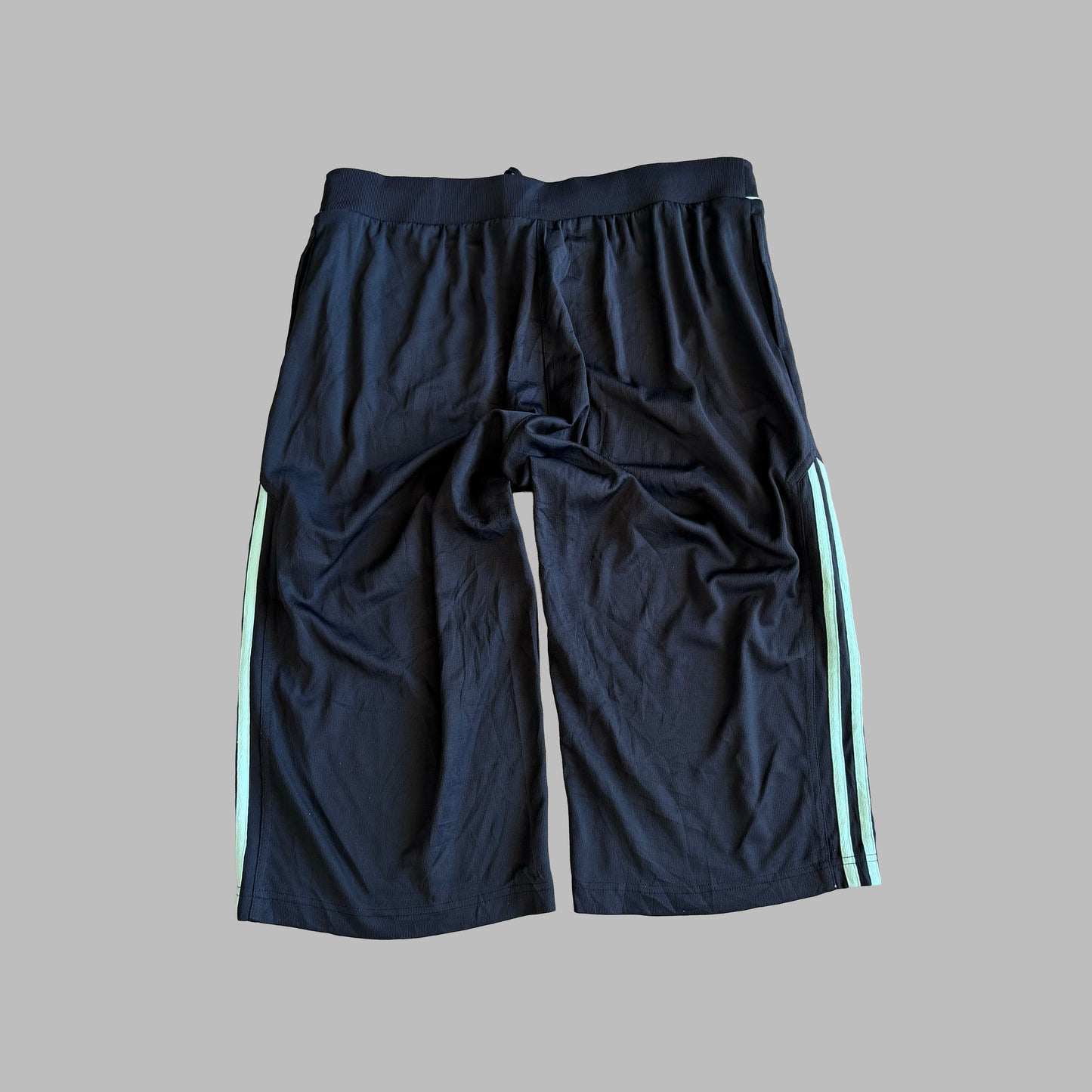 Y2K Adidas Three Stripe Activewear Capris - L