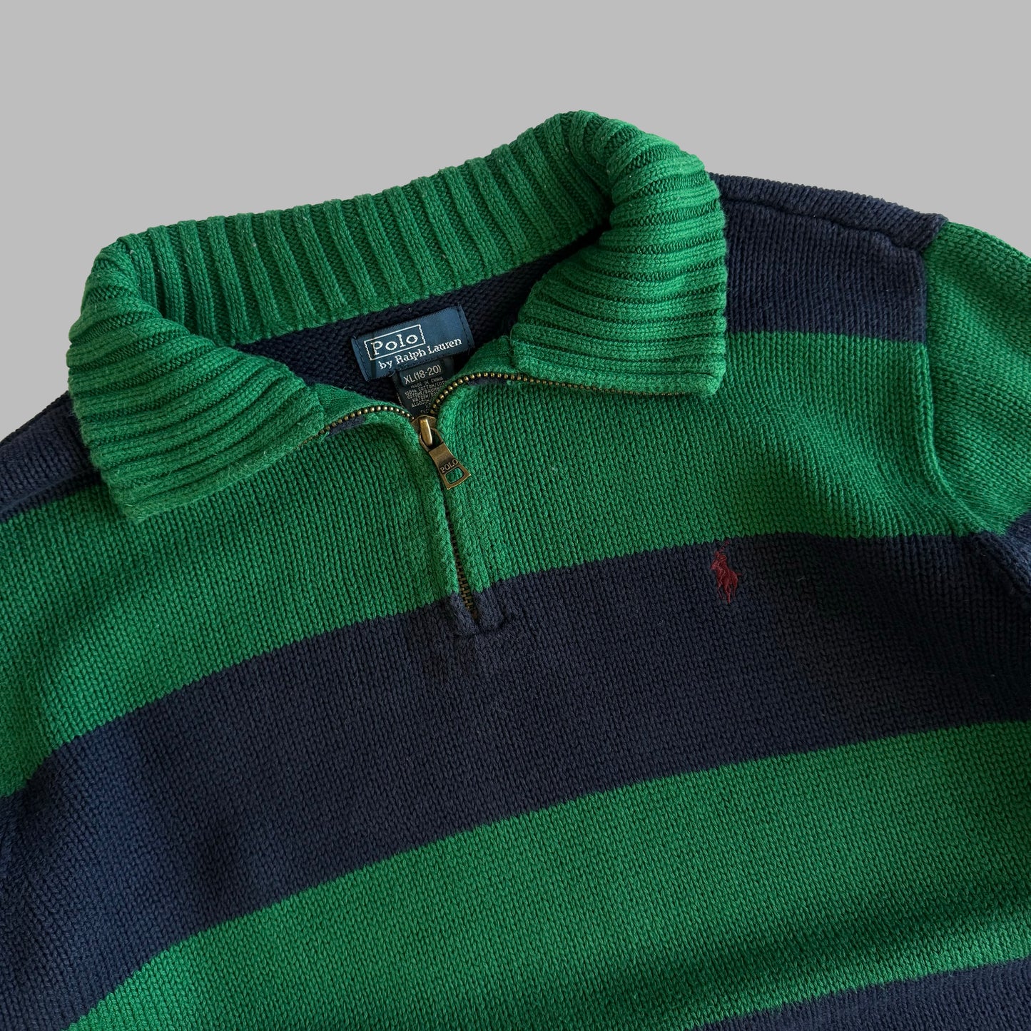90s Polo Ralph Lauren Striped Quarter Zip - S